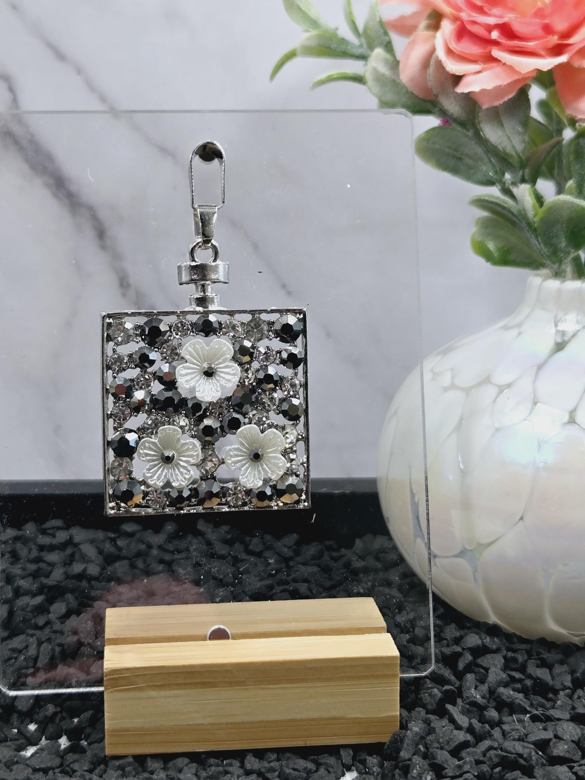 Gothic Silver Filigree Pendant, Square Charm (Necklace or Bag) | Bag Charm | Purse Accessory | Gift Idea