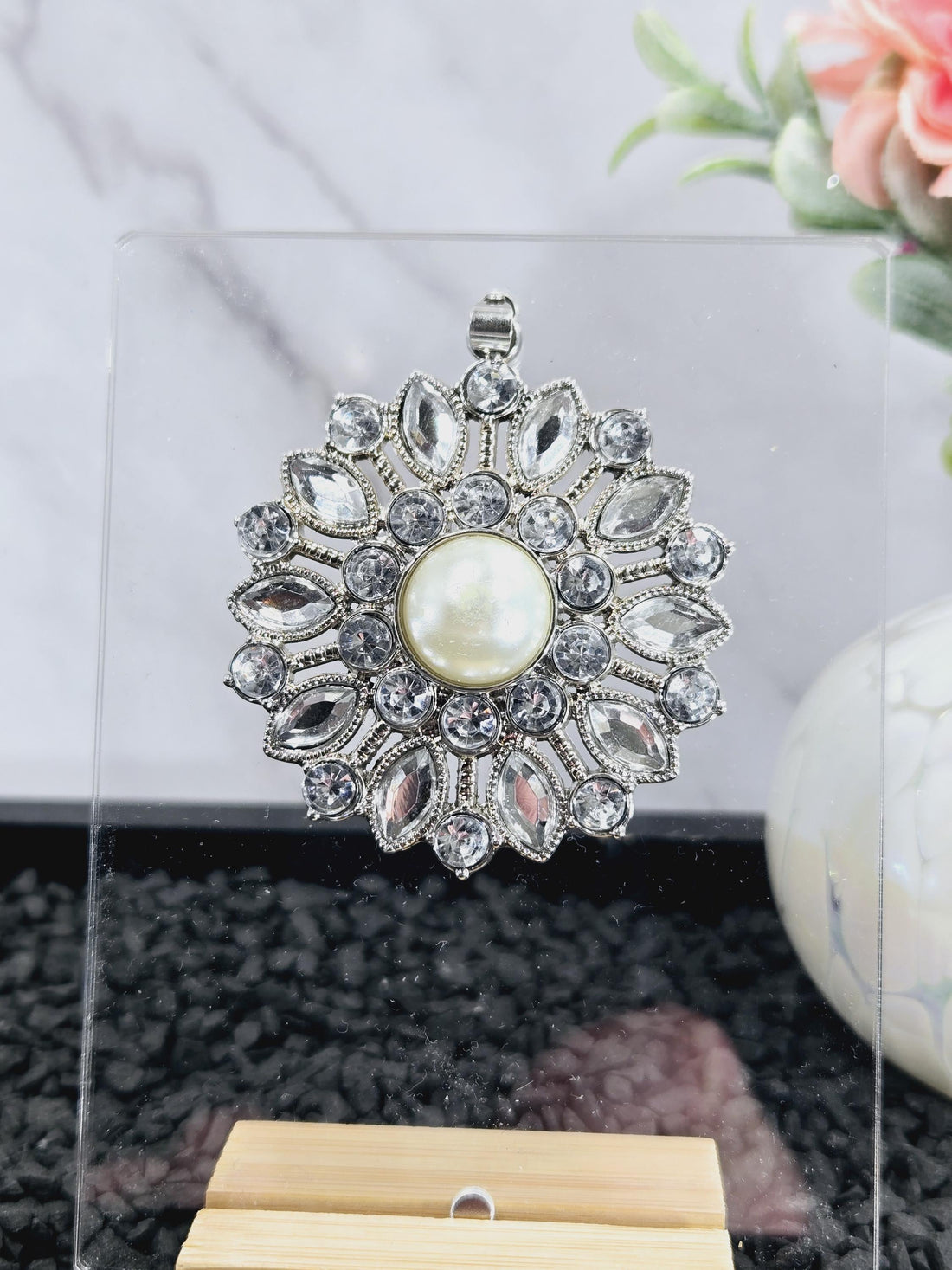 Baroque Goth Style Ornate Silver Toned Focal Pendant for Jewelry making & Decor | Beads for Jewelry Making | DIY Bracelet Earring Supply