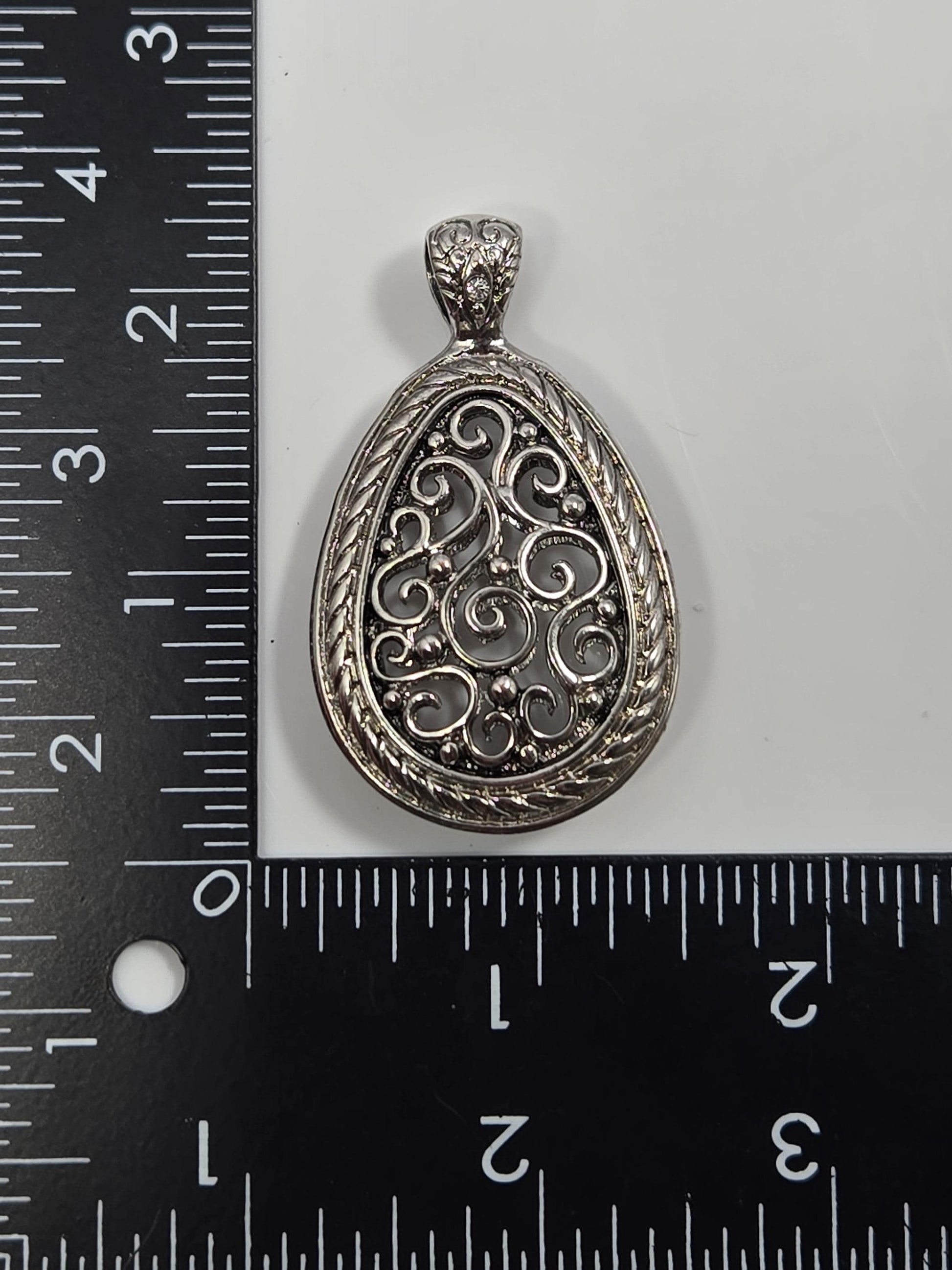 Ornate Gothic Pendant - Steampunk Skull Filigree Silver Charm | Bag Charm | Purse Accessory | Gift Idea