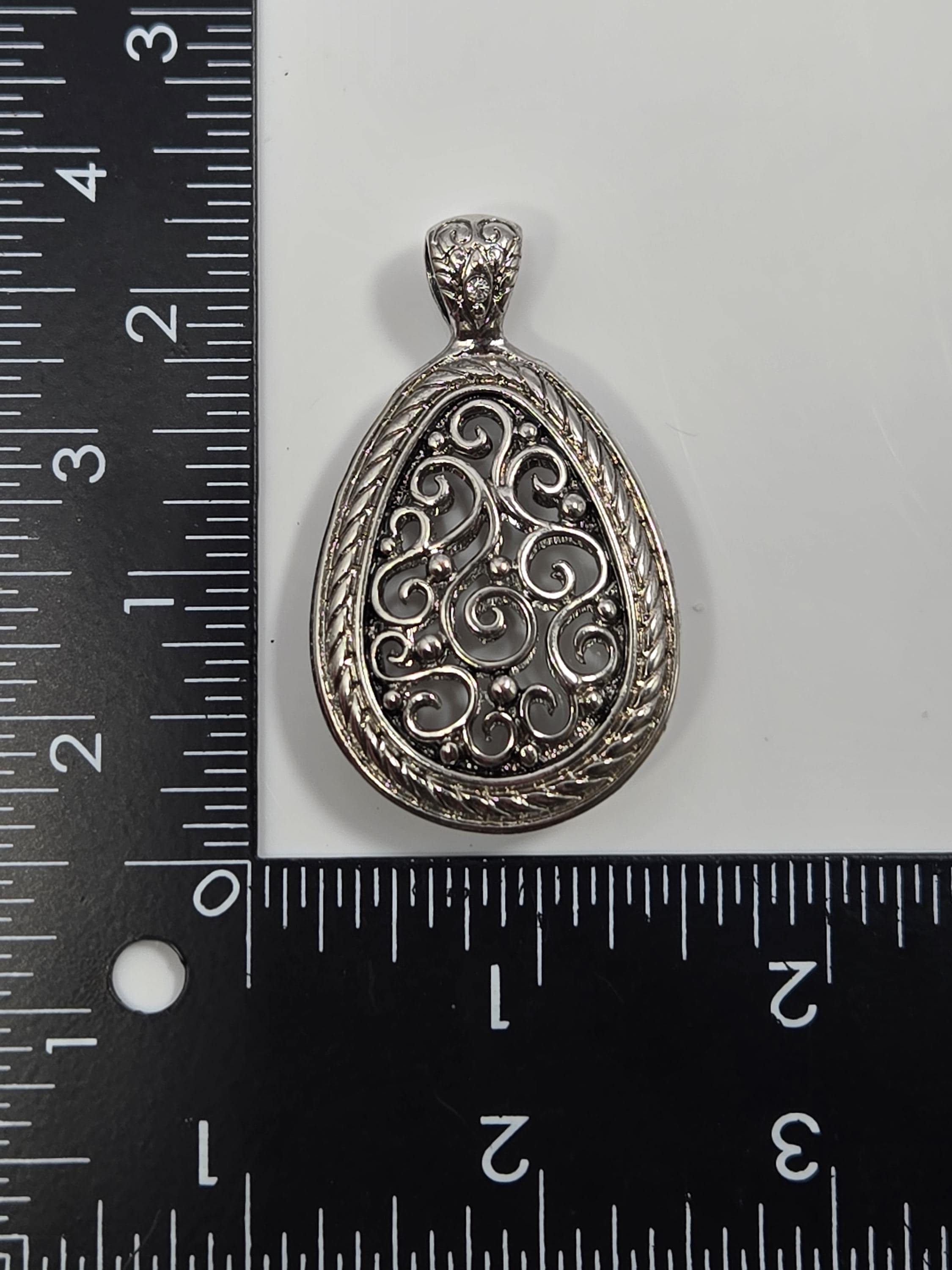 Ornate Gothic Pendant - Steampunk Skull Filigree Silver Charm | Bag Charm | Purse Accessory | Gift Idea