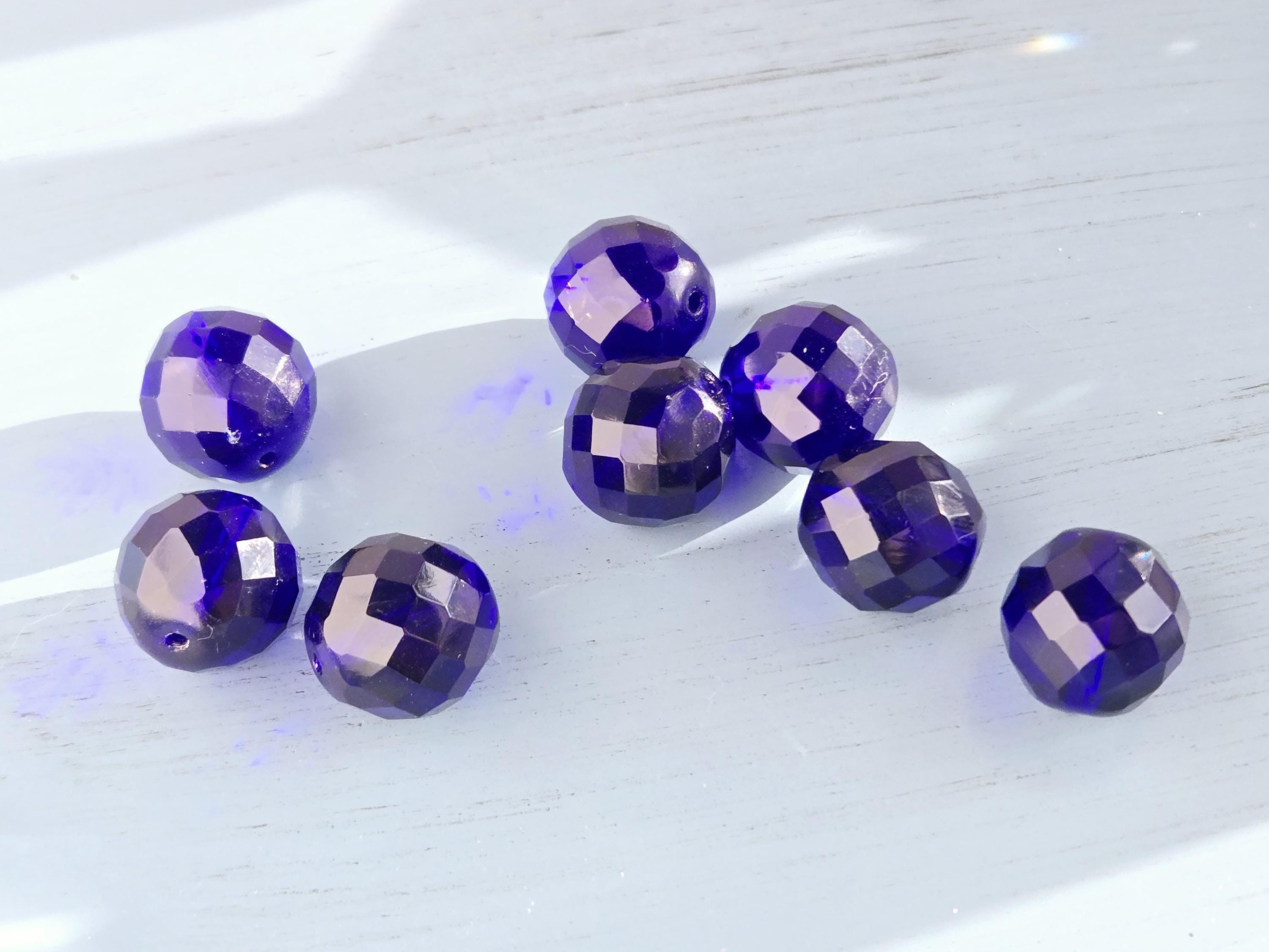 Czech Fire Polished Cobalt Glass Beads 18mm (6 PCS)