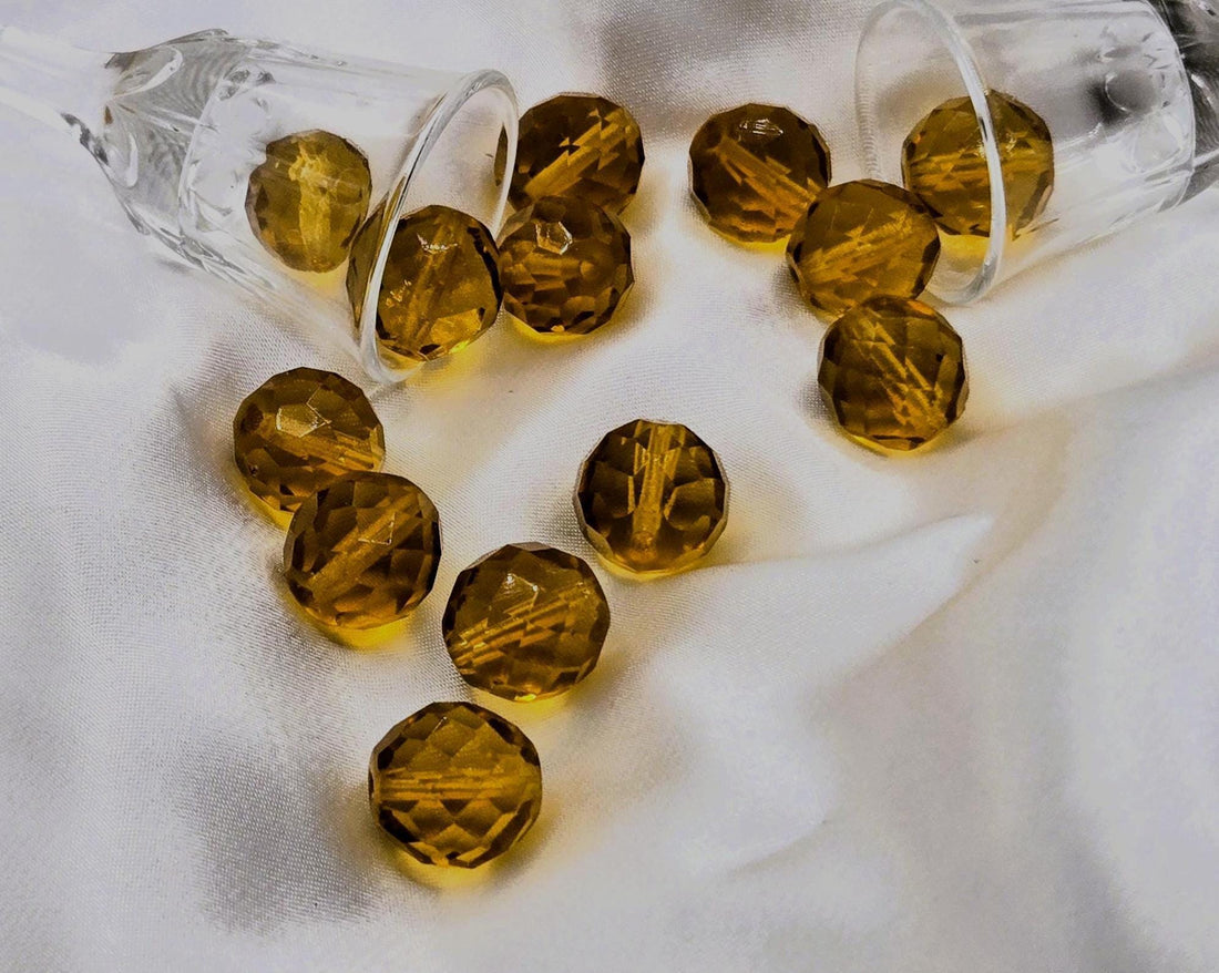 Preciosa Golden Topaz Czech Glass Beads, 14mm (15 PCS)