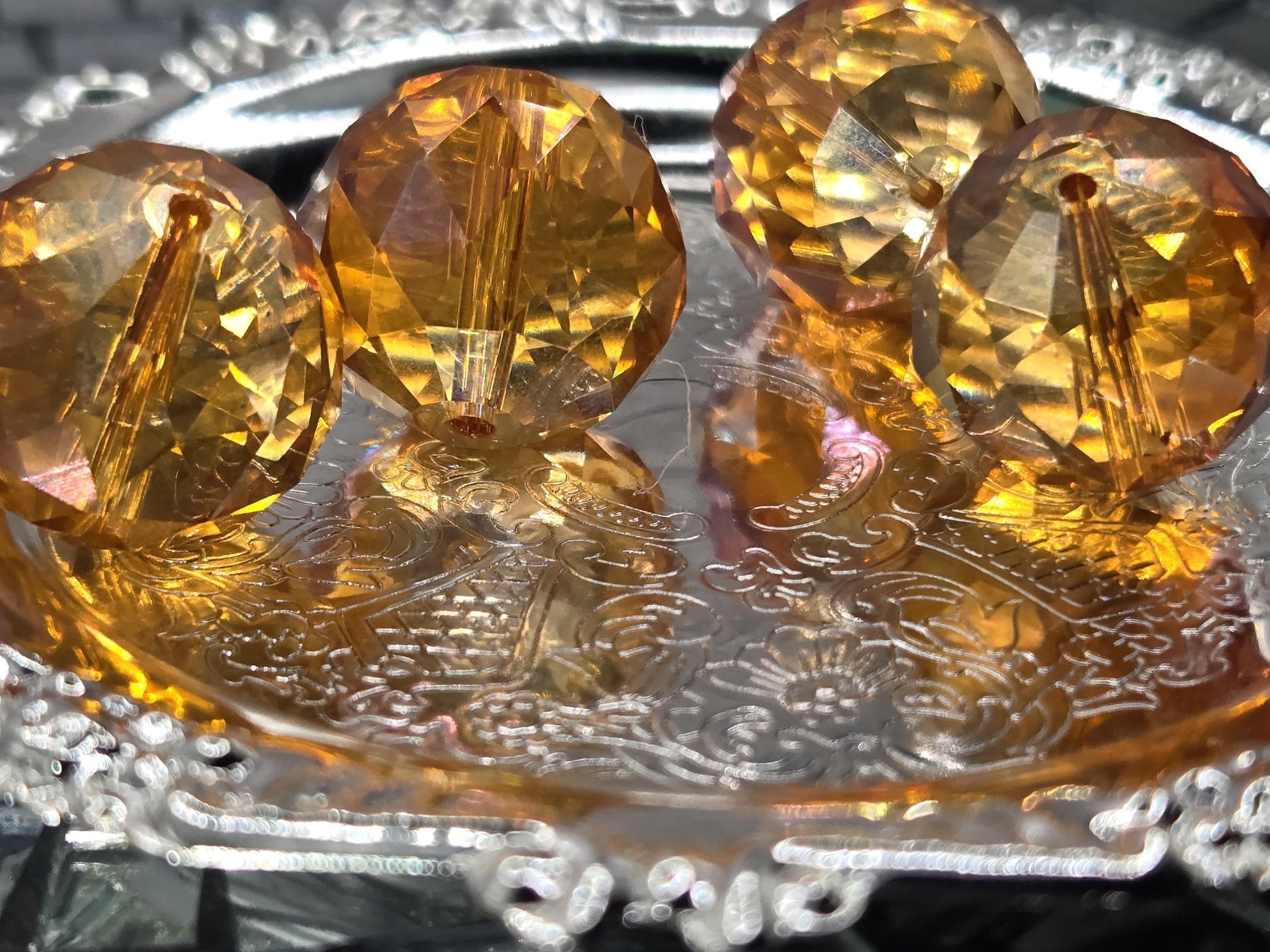 Preciosa Golden Topaz Czech Glass Beads, 14mm (15 PCS)