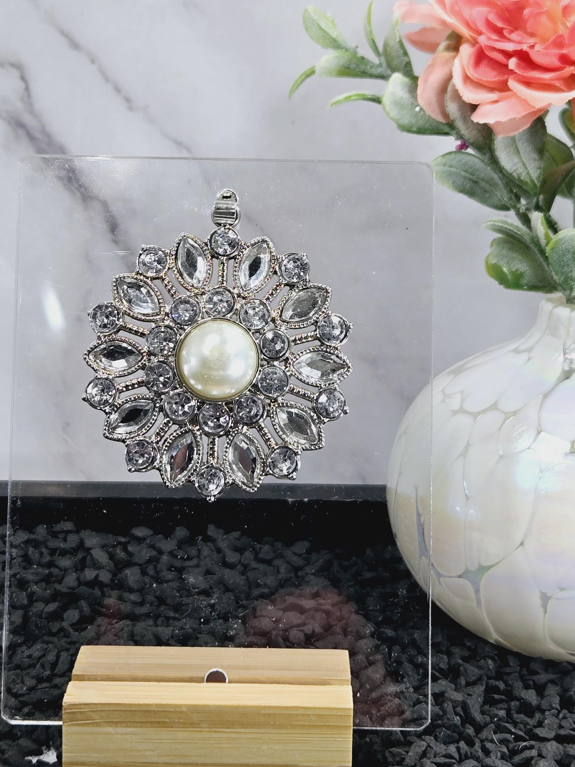 Baroque Goth Style Ornate Silver Toned Focal Pendant for Jewelry making & Decor | Beads for Jewelry Making | DIY Bracelet Earring Supply