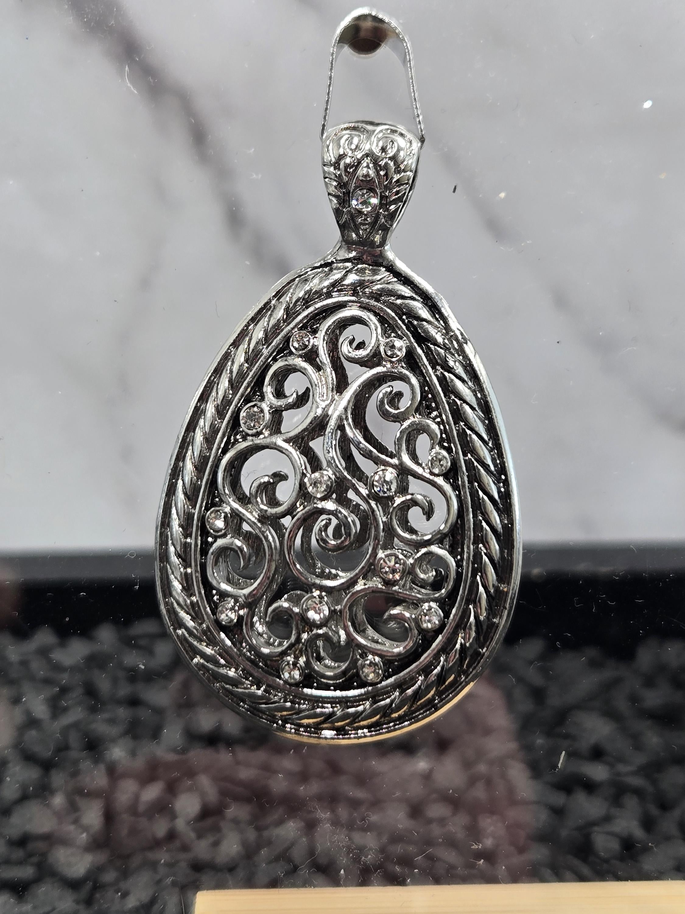 Ornate Gothic Pendant - Steampunk Skull Filigree Silver Charm | Bag Charm | Purse Accessory | Gift Idea
