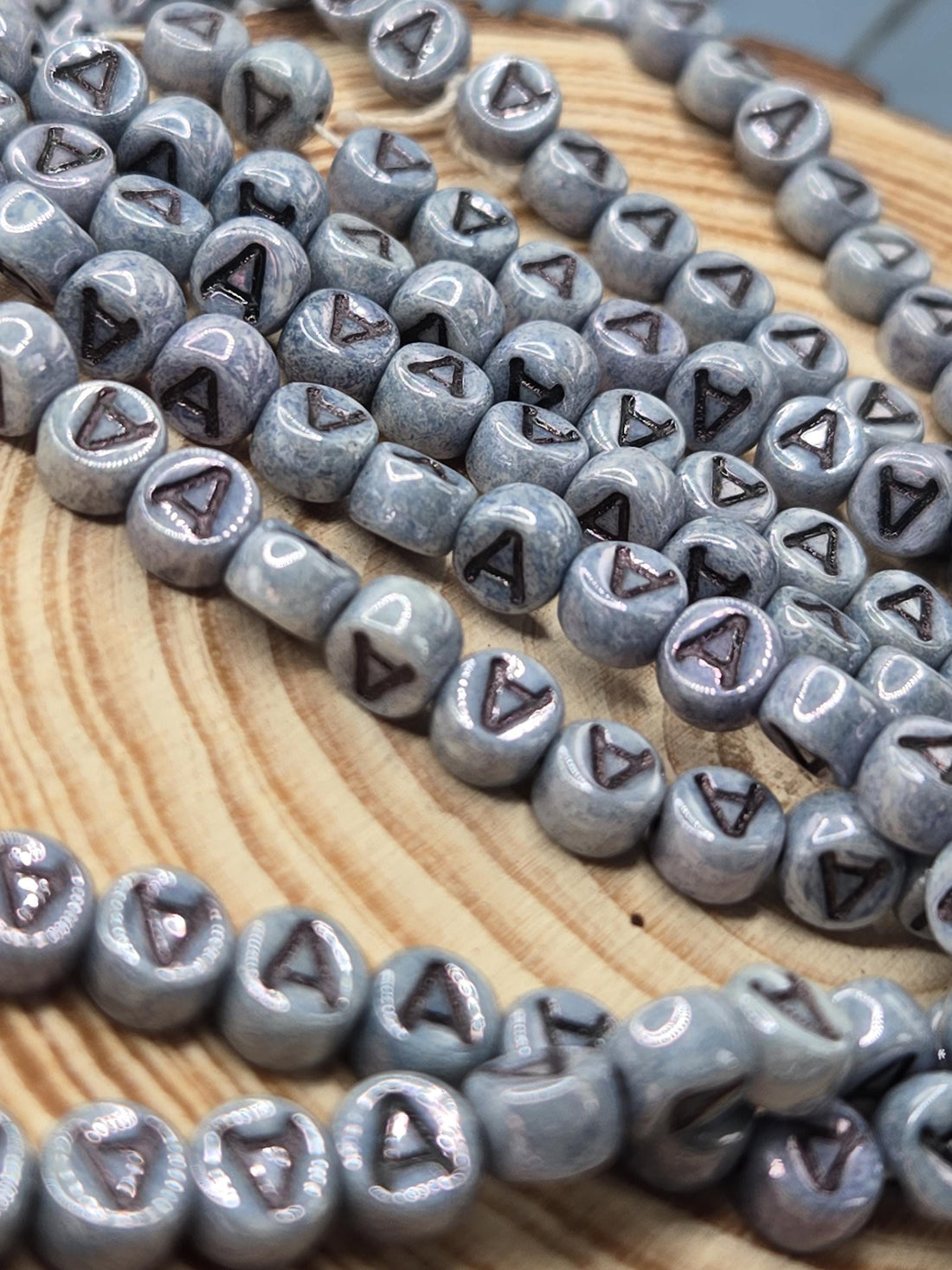 Vintage Czech Glass "A" Beads: 8mm Coin Strand