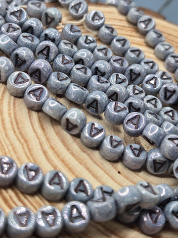 Vintage Czech Glass "A" Beads: 8mm Coin Strand