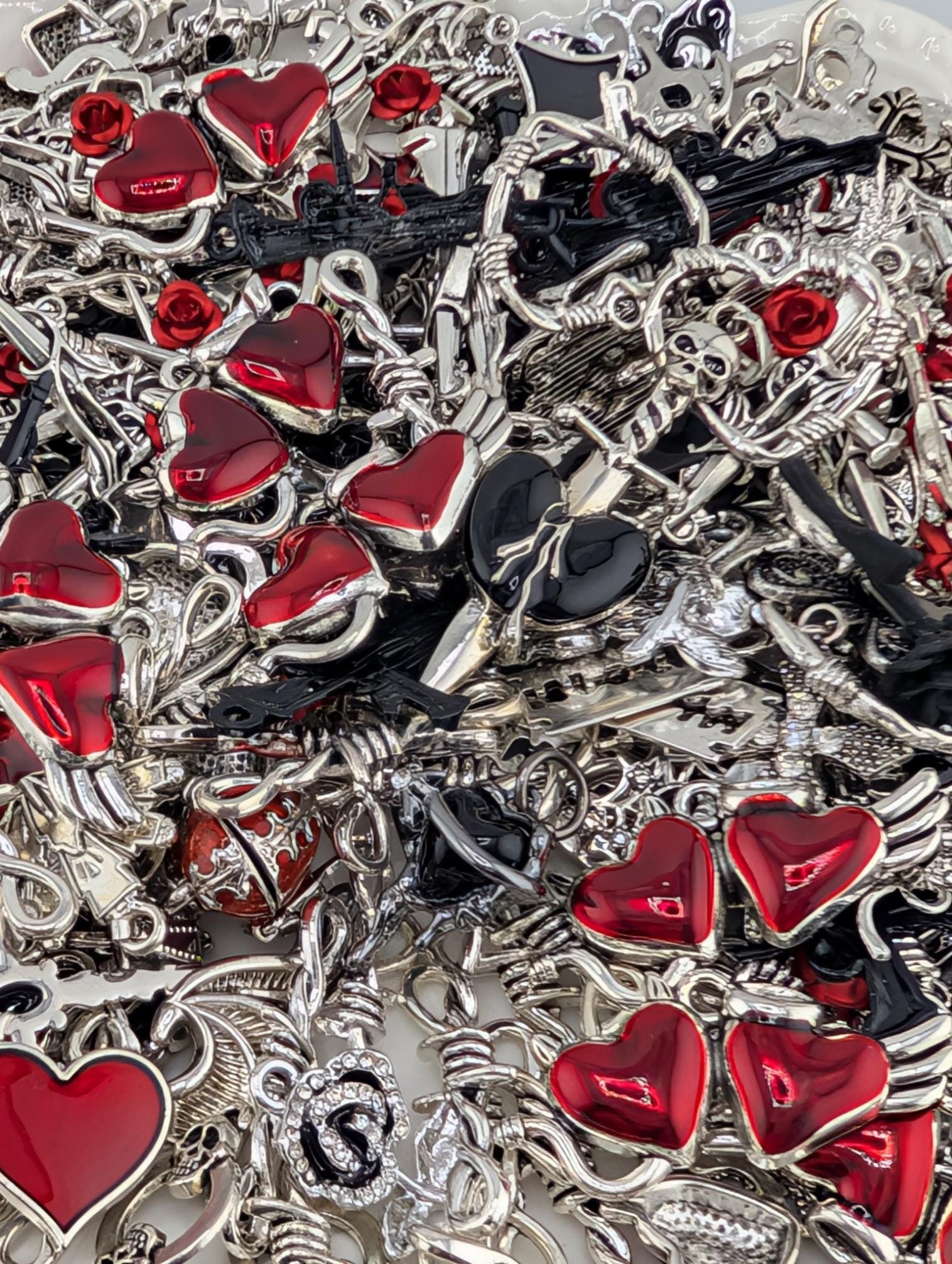 Glam Goth Halloween Charm Grab Bags - Skull and Rhinestone Mix