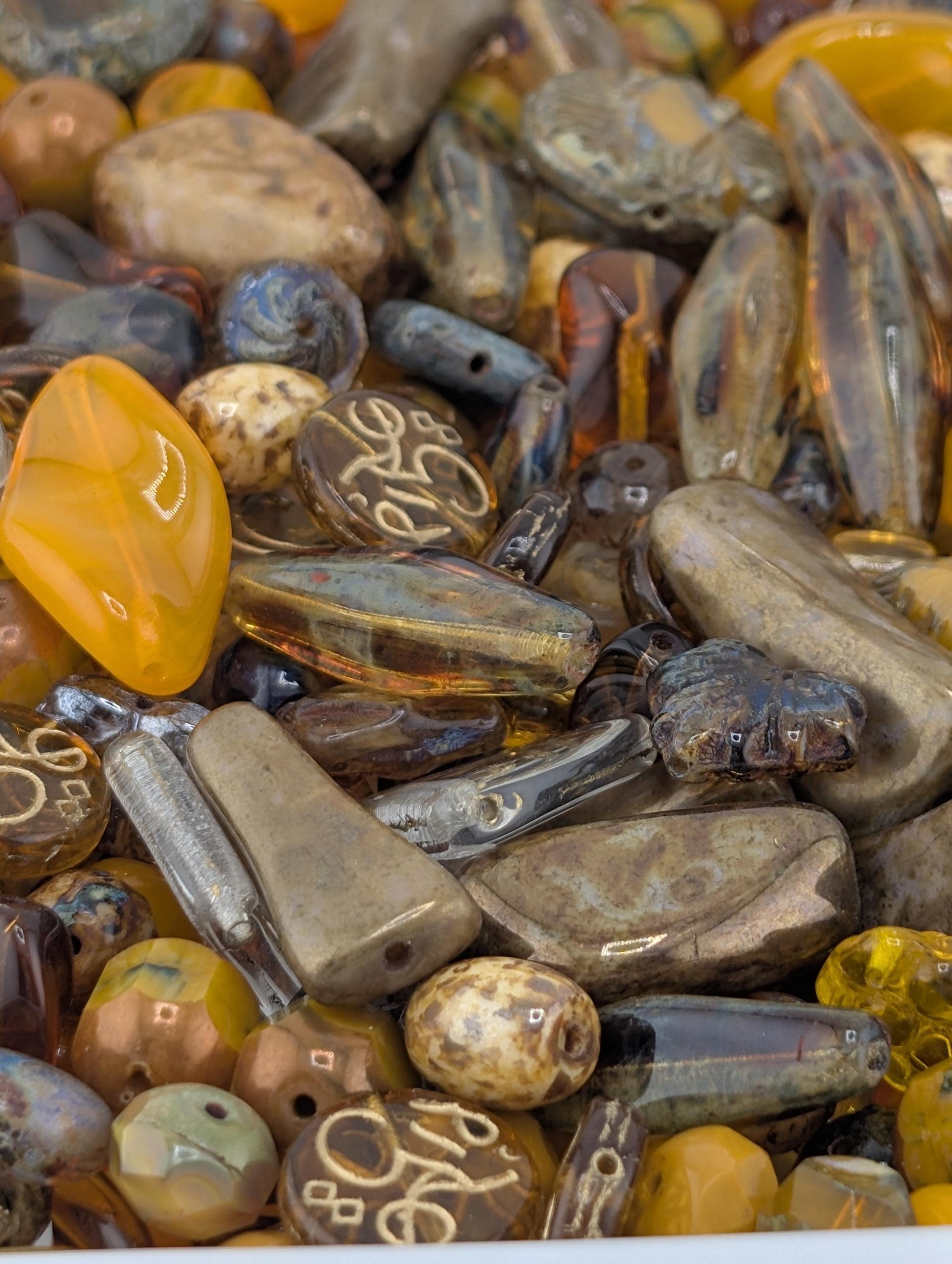 Exclusive "Marrakesh Sunset Mix" Burnt Orange Czech Glass Beads: Boho Vintage Jewelry Making Supply