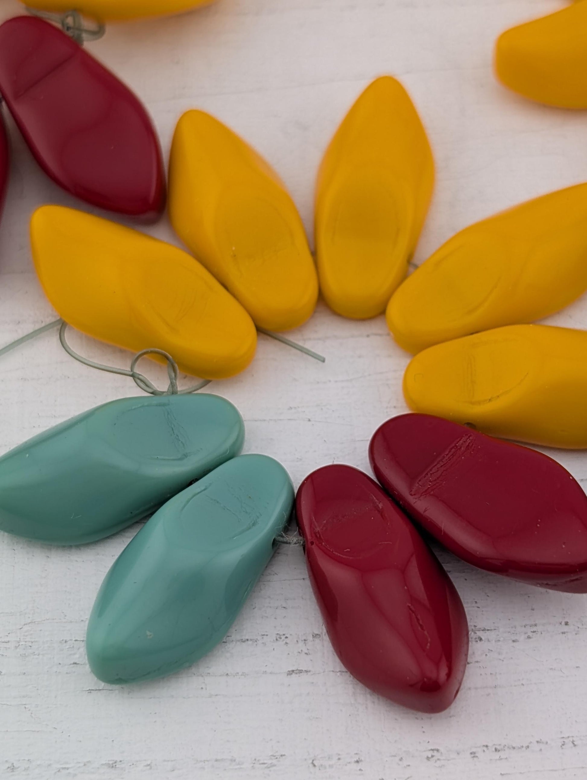 23x10mm Czech Glass Clog Shoe Beads: Boho Jewelry Making Supply (9 pcs) | Beads for Jewelry Making | DIY Bracelet Earring Supply