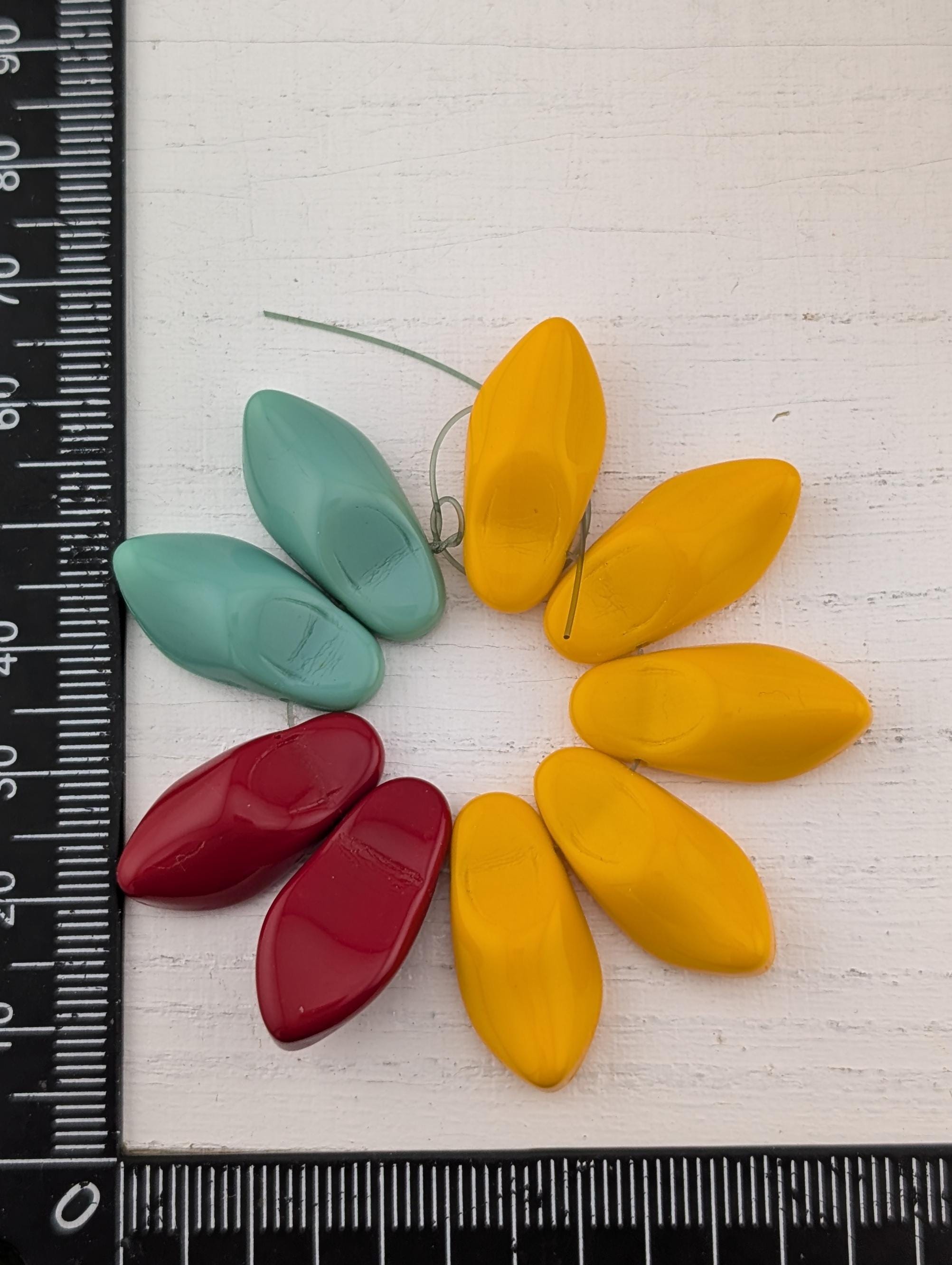 23x10mm Czech Glass Clog Shoe Beads: Boho Jewelry Making Supply (9 pcs) | Beads for Jewelry Making | DIY Bracelet Earring Supply