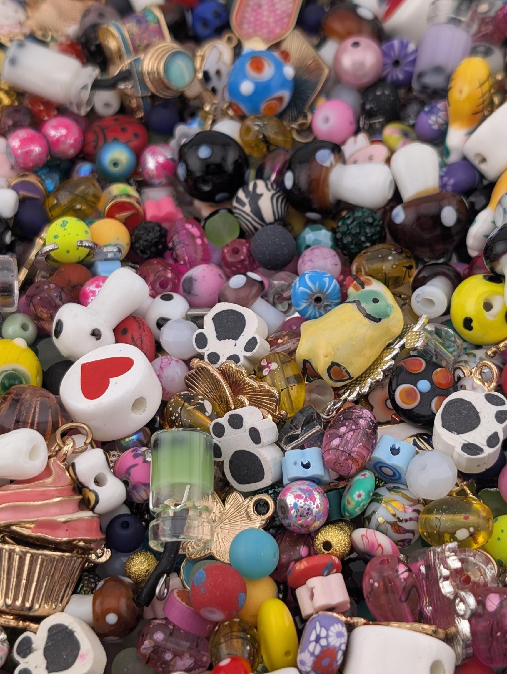 Colorful Glass Bead Soup with Kids Charms - DIY Jewelry Mix | Jewelry Making Bracelet Supply | Learise Curated Mix
