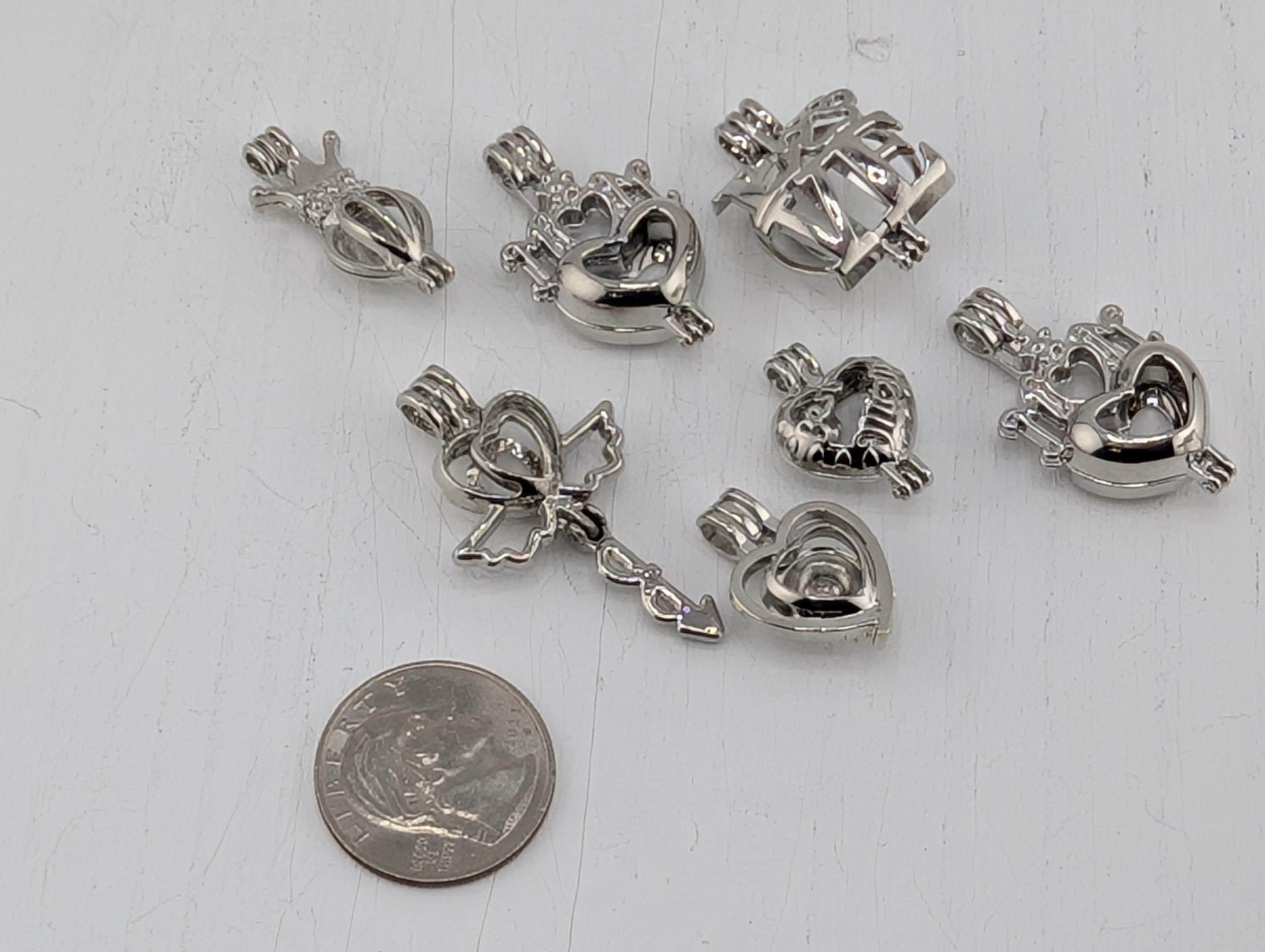 Set of 7 Gemstone Bead Holder Pendant or Bag Charm