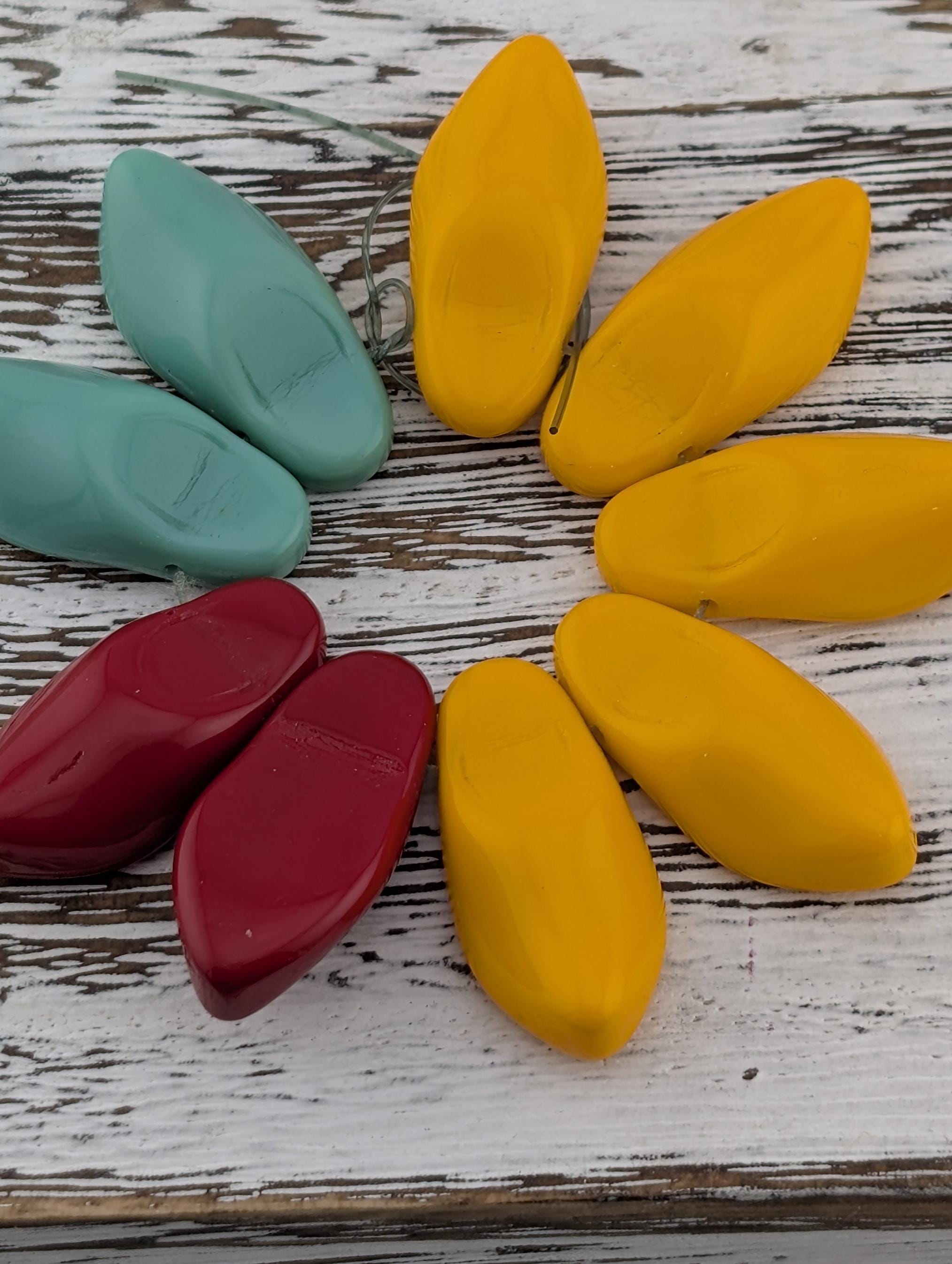 23x10mm Czech Glass Clog Shoe Beads: Boho Jewelry Making Supply (9 pcs) | Beads for Jewelry Making | DIY Bracelet Earring Supply