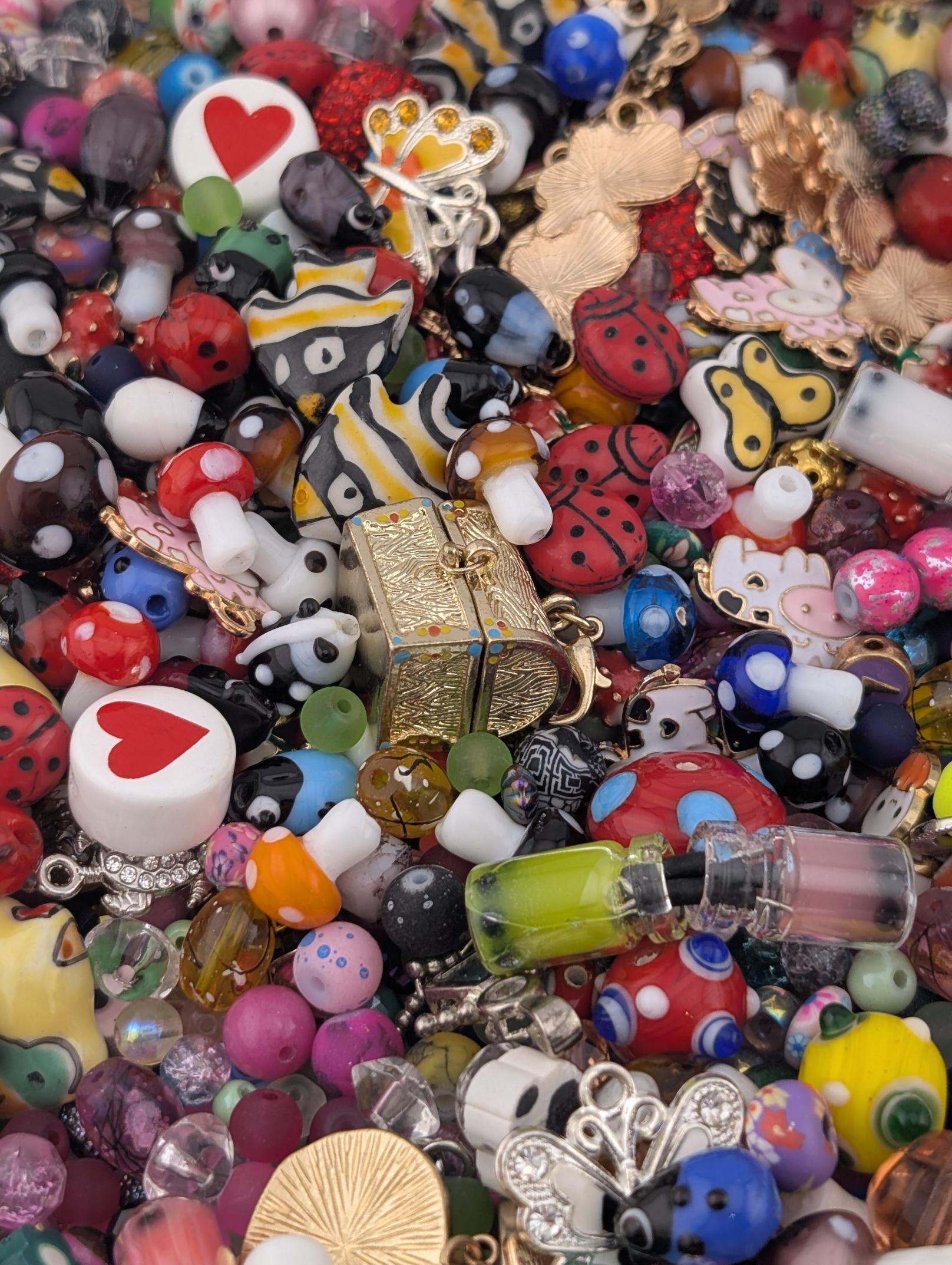 Colorful Glass Bead Soup with Kids Charms - DIY Jewelry Mix | Jewelry Making Bracelet Supply | Learise Curated Mix