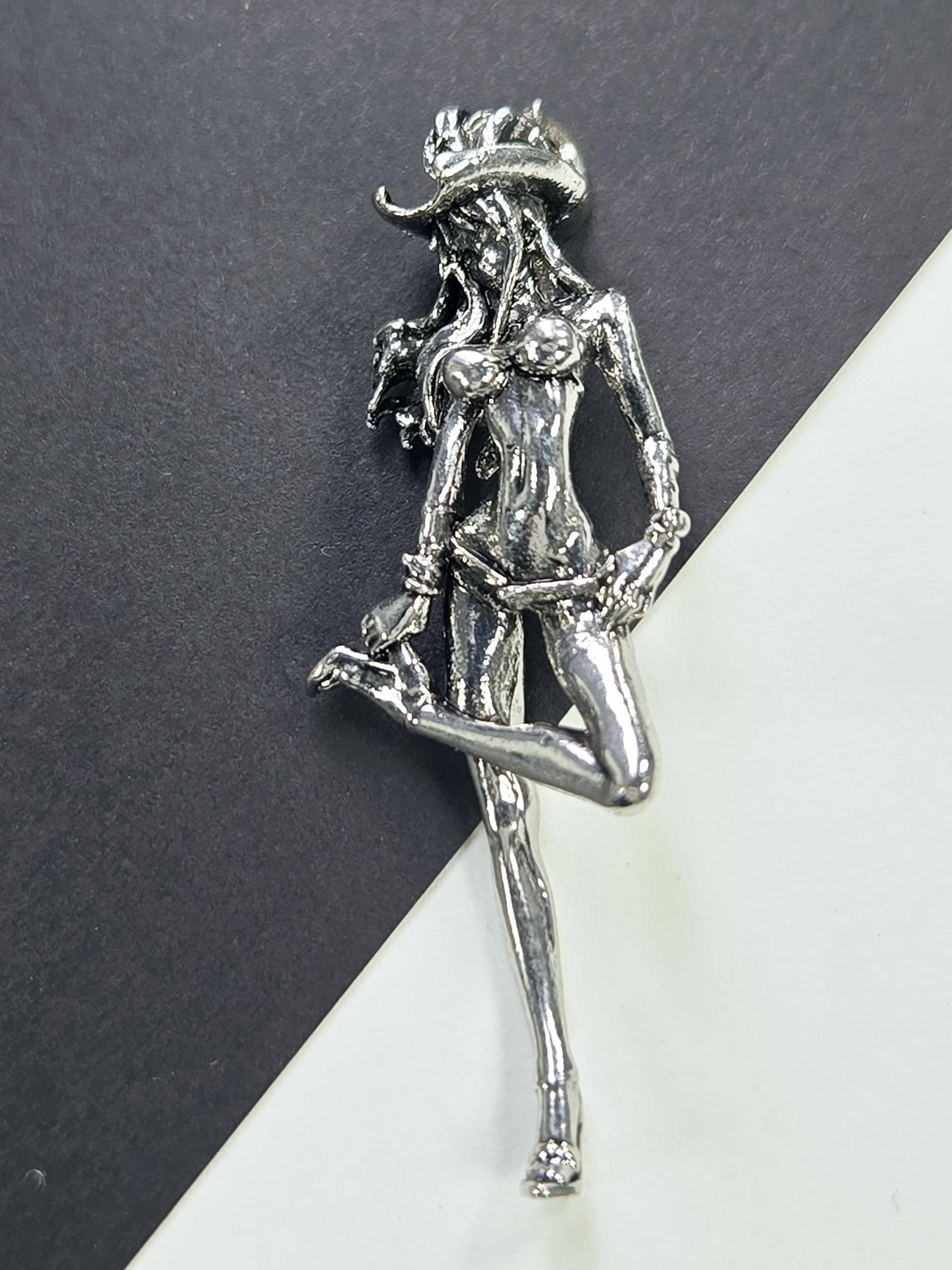 Fantasy Angel Girl Pendant - Silver Plated Gothic Charm | Beads for Jewelry Making | DIY Bracelet Earring Supply