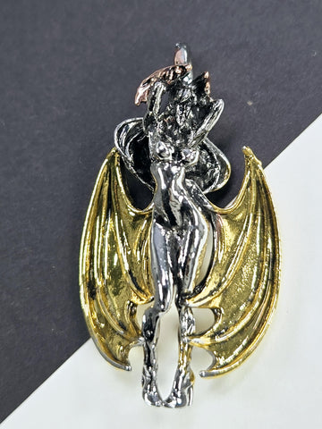 Fantasy Girl Pendant, Silver Plated Charm (Lightweight, DIY Friendly) | Beads for Jewelry Making | DIY Bracelet Earring Supply