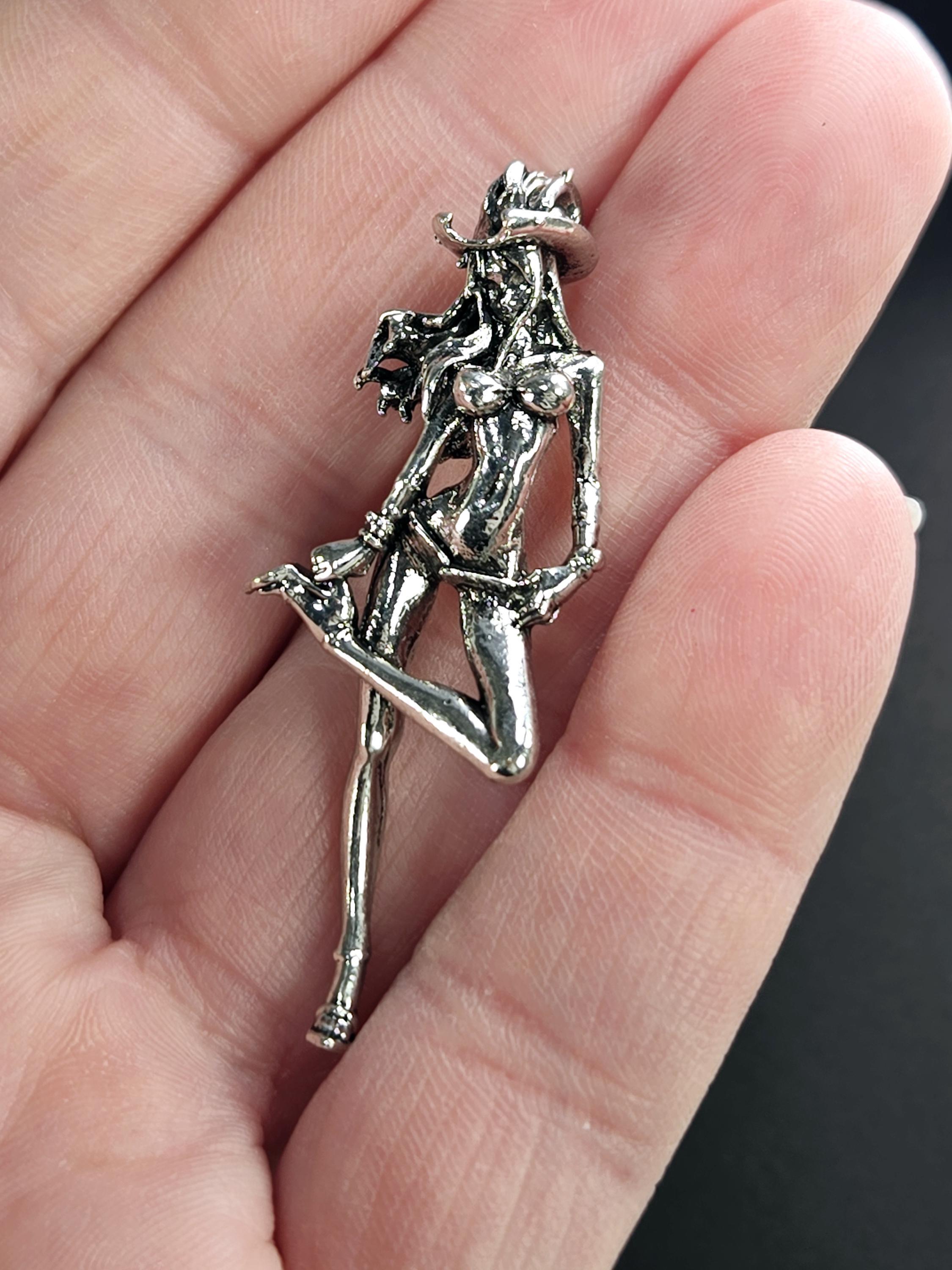 Fantasy Angel Girl Pendant - Silver Plated Gothic Charm | Beads for Jewelry Making | DIY Bracelet Earring Supply