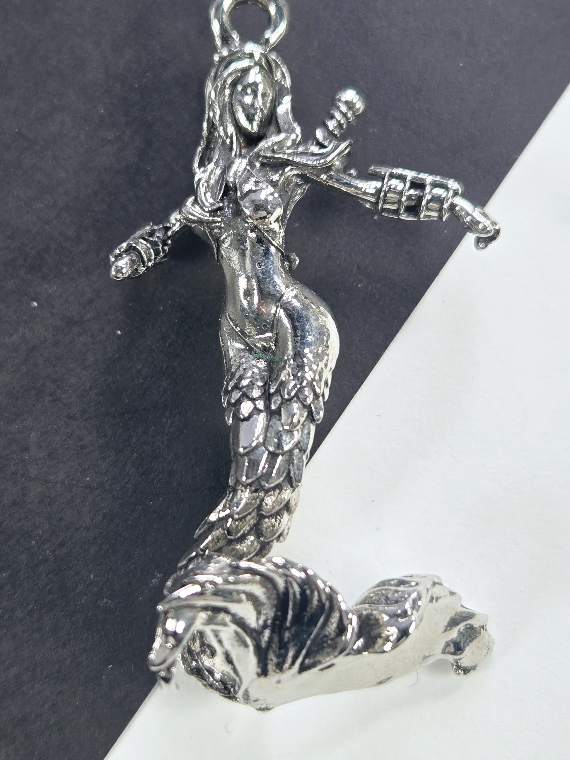 DIY Jewelry Charm: Fantasy, Sci-Fi Goddess of Waterl Silver Plated - Lightweight Pendant | Beads for Jewelry Making