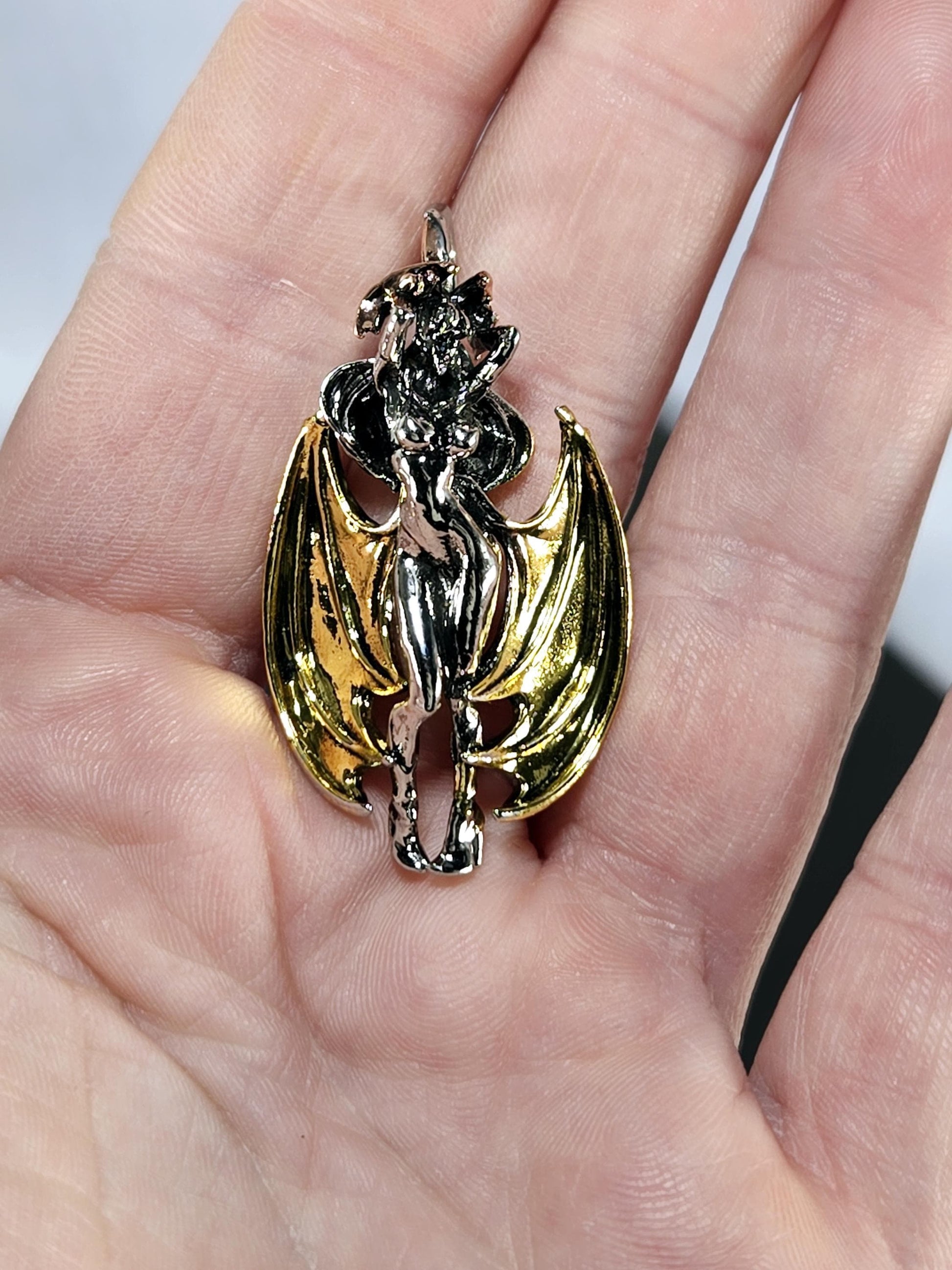 Fantasy Girl Pendant, Silver Plated Charm (Lightweight, DIY Friendly) | Beads for Jewelry Making | DIY Bracelet Earring Supply