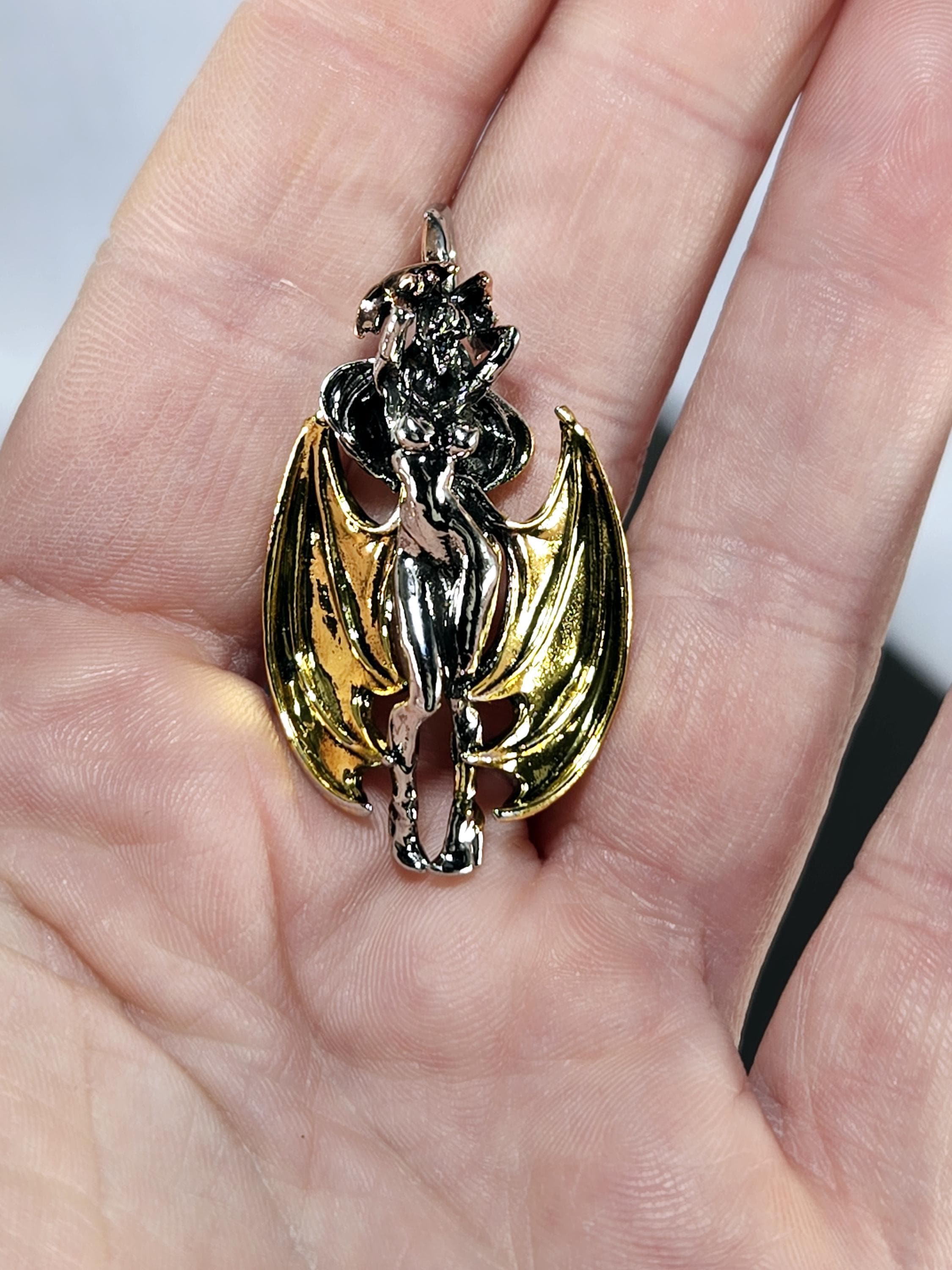 Fantasy Girl Pendant, Silver Plated Charm (Lightweight, DIY Friendly) | Beads for Jewelry Making | DIY Bracelet Earring Supply