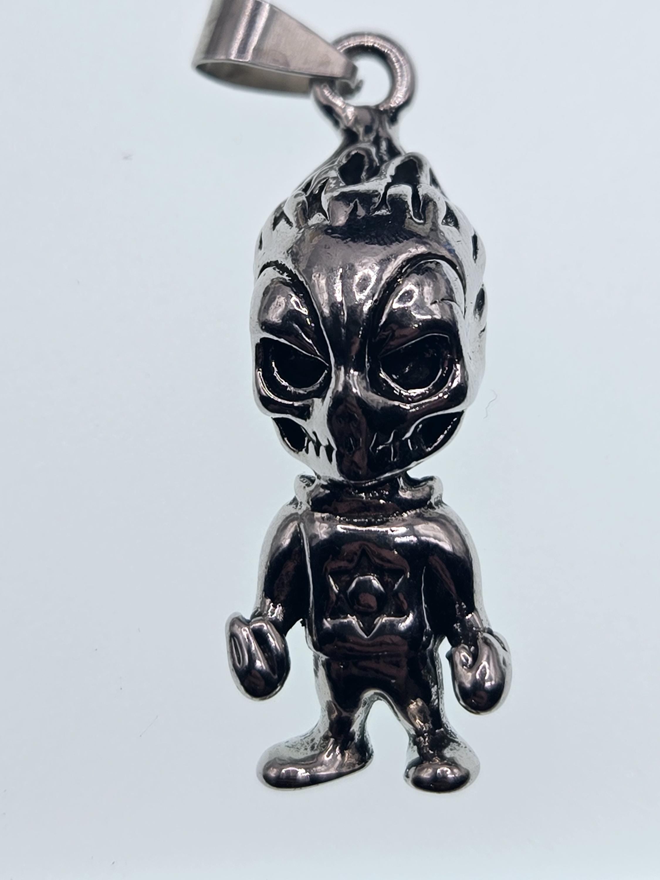 Fallen Angel Pendant: Silver Plated Anime Sci-Fi - Lightweight Charm | Beads for Jewelry Making | DIY Bracelet Earring Supply