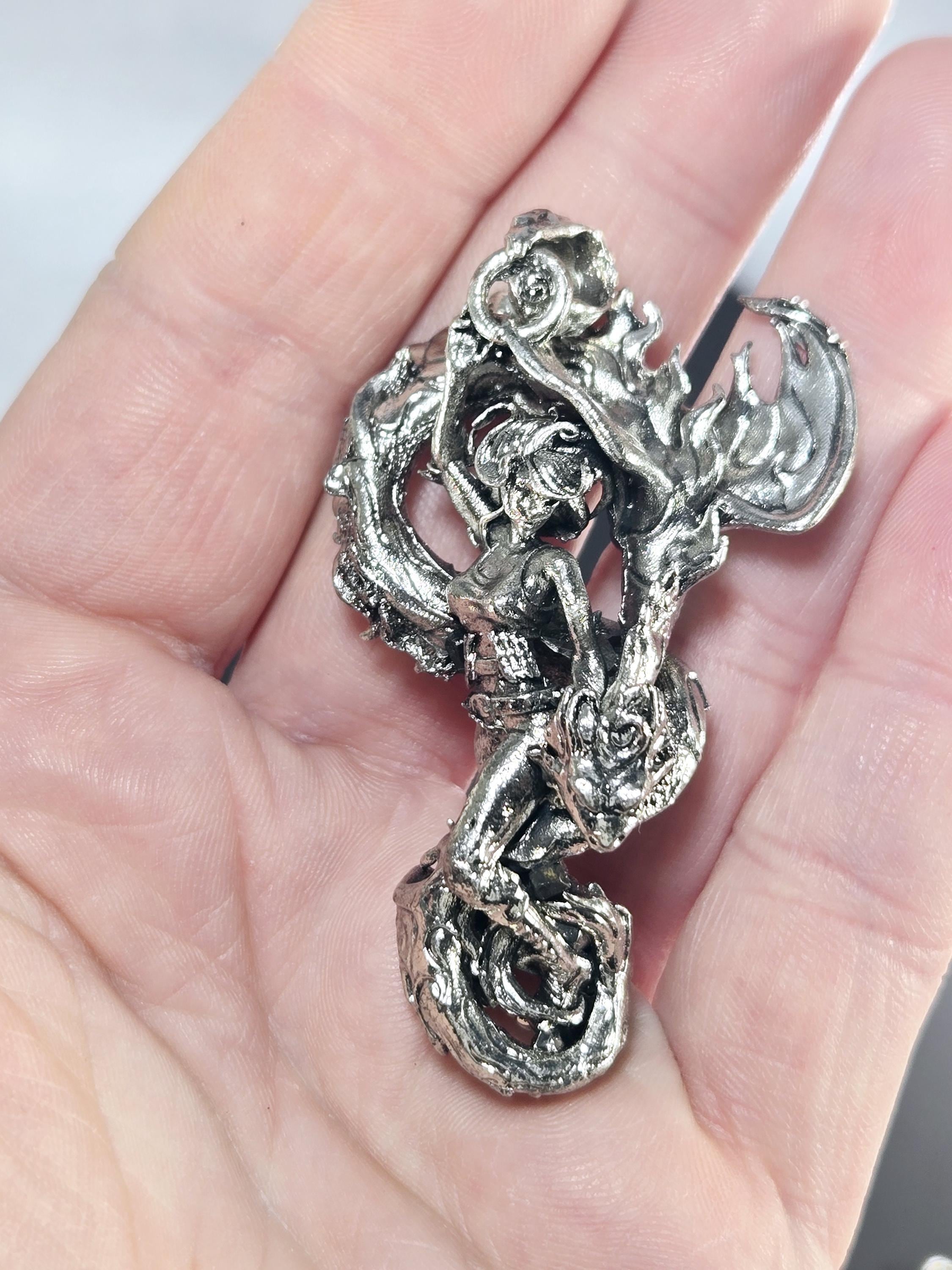 Sci-Fi Fantasy Character Silver Plated Goddess of Fire Charm (DIY Jewelry) | Beads for Jewelry Making | DIY Bracelet Earring Supply