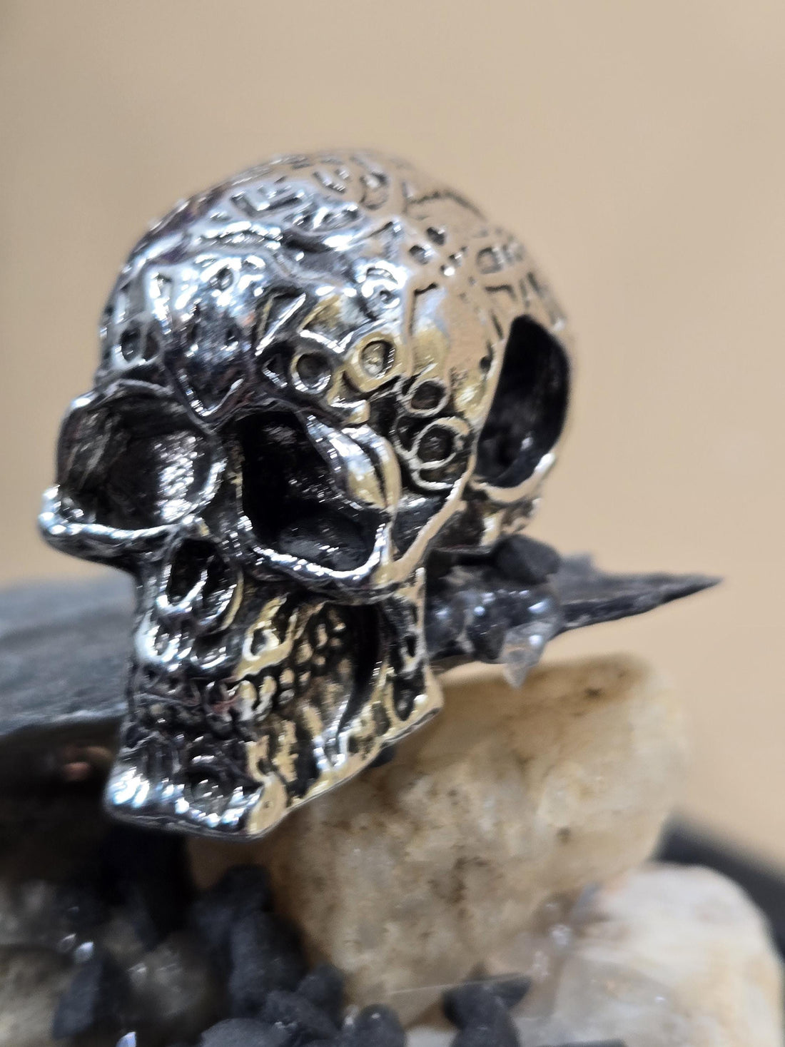 Skull Pendant: Dark Elegance Style (Silver Plated Charm) | Beads for Jewelry Making | DIY Bracelet Earring Supply