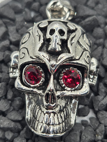 Silver Plated Skull Pendant: Fallen Angel Gothic Charm | Beads for Jewelry Making | DIY Bracelet Earring Supply