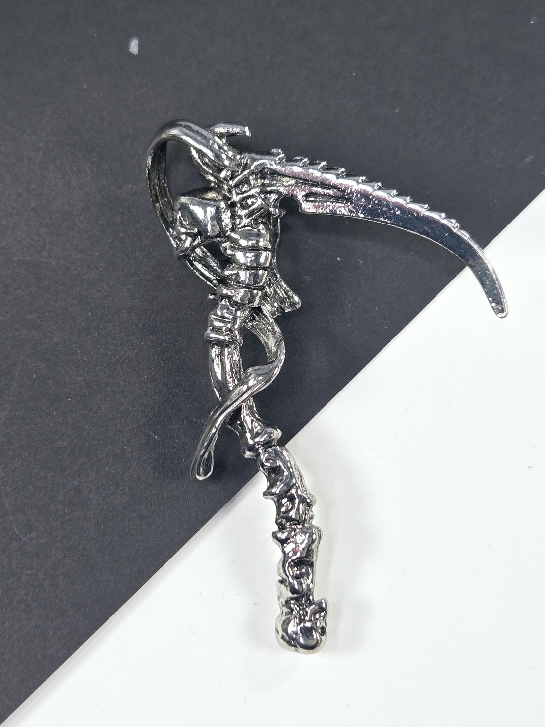 Goth Style Silver Plated Reaper Skeleton Focal Piece for Jewelry making and Unique DIY Decor | Beads for Jewelry Making