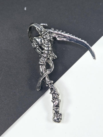 Goth Style Silver Plated Reaper Skeleton Focal Piece for Jewelry making and Unique DIY Decor | Beads for Jewelry Making