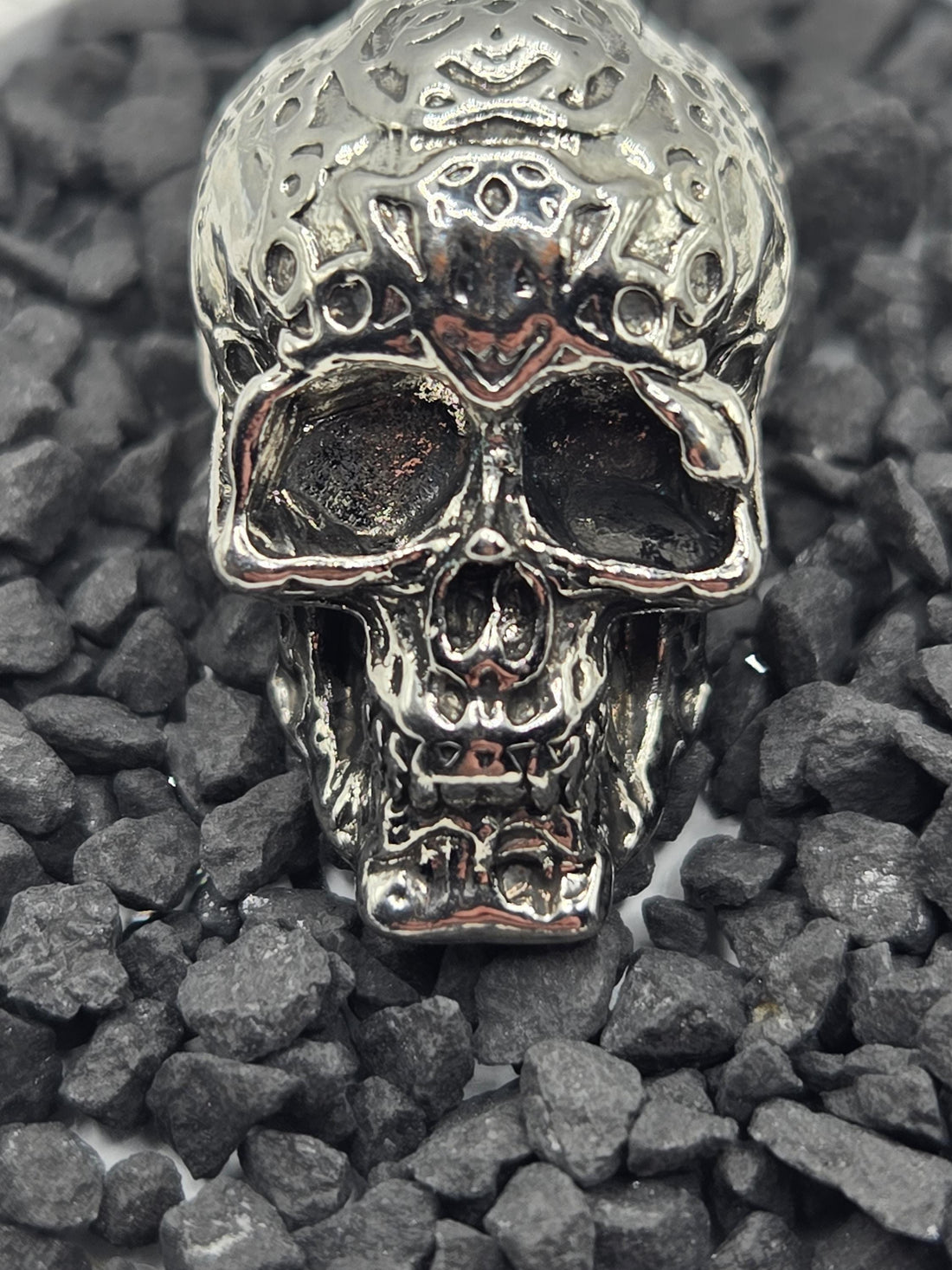 Skull Pendant: Dark Elegance Style (Silver Plated Charm) | Beads for Jewelry Making | DIY Bracelet Earring Supply