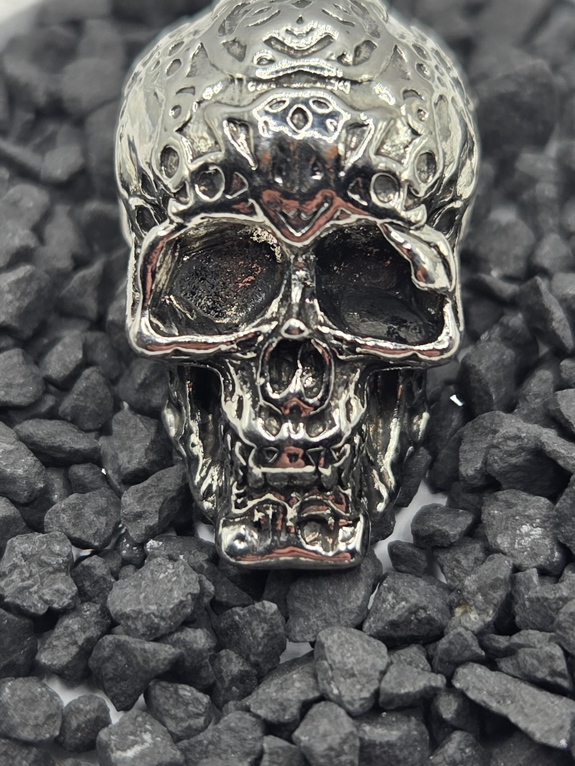 Skull Pendant: Dark Elegance Style (Silver Plated Charm) | Beads for Jewelry Making | DIY Bracelet Earring Supply
