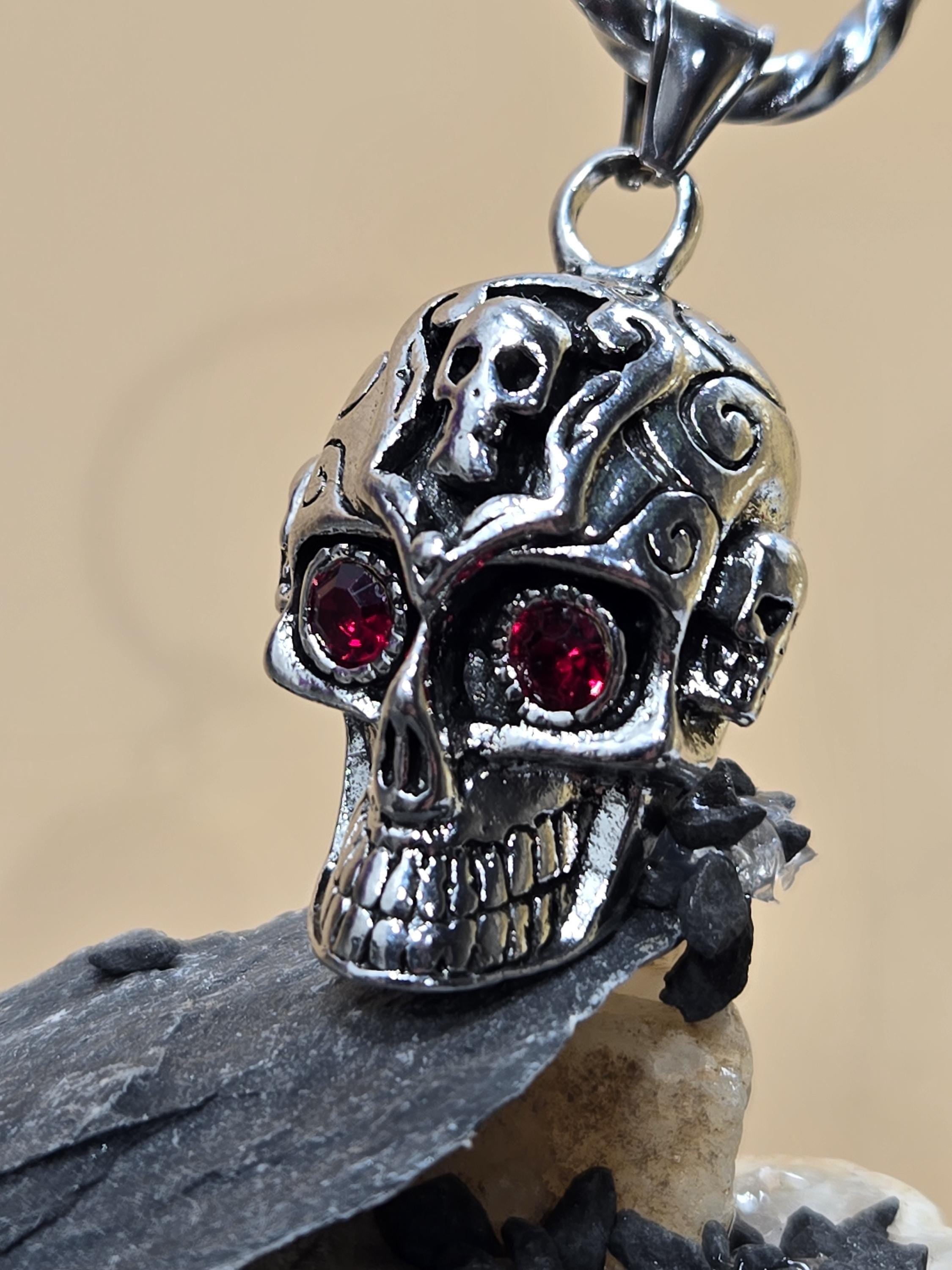 Silver Plated Skull Pendant: Fallen Angel Gothic Charm | Beads for Jewelry Making | DIY Bracelet Earring Supply