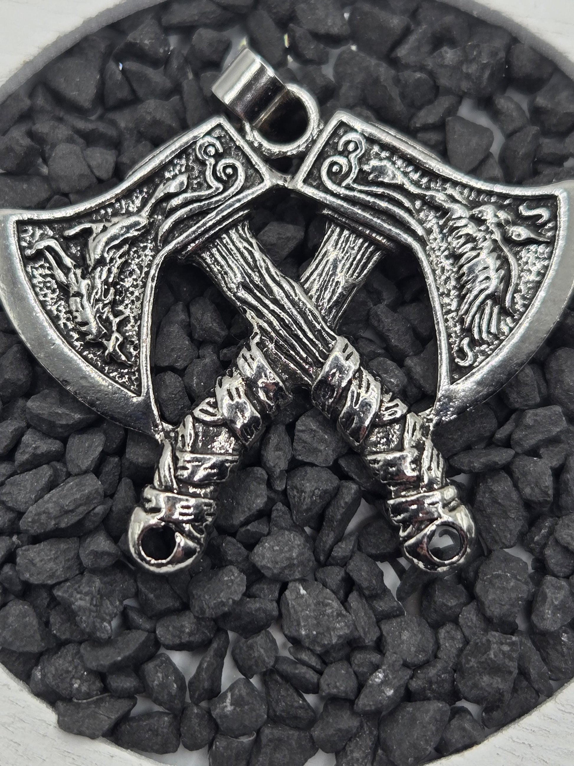 Tomahawk Axe Pendant: Silver Gothic Charm - Handmade Metal Keychain | Beads for Jewelry Making | DIY Bracelet Earring Supply
