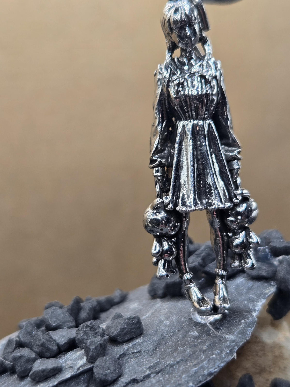 Gothic Skull Pendant, Grim Reaper Design | Silver Plated | Goth Necklace Supply