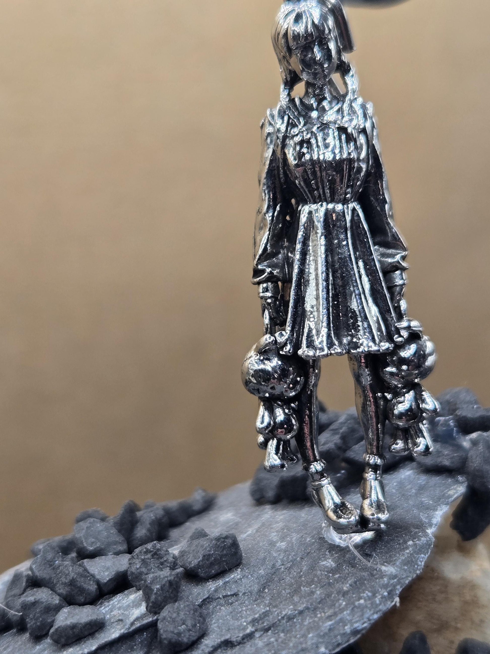Gothic Skull Pendant: Grim Reaper Design, Silver Plated Charm | Beads for Jewelry Making | DIY Bracelet Earring Supply