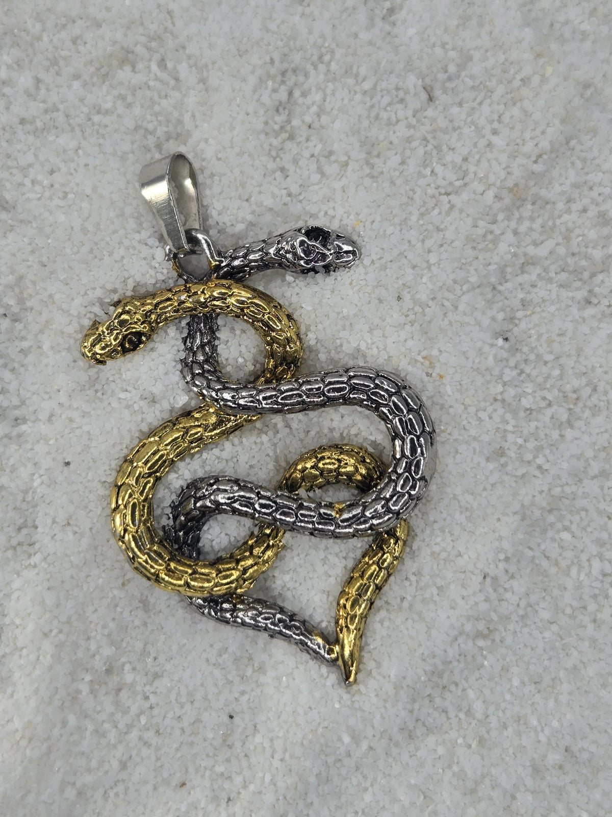 Snake Symbol Pendant: Gothic Silver Plated Car Charm