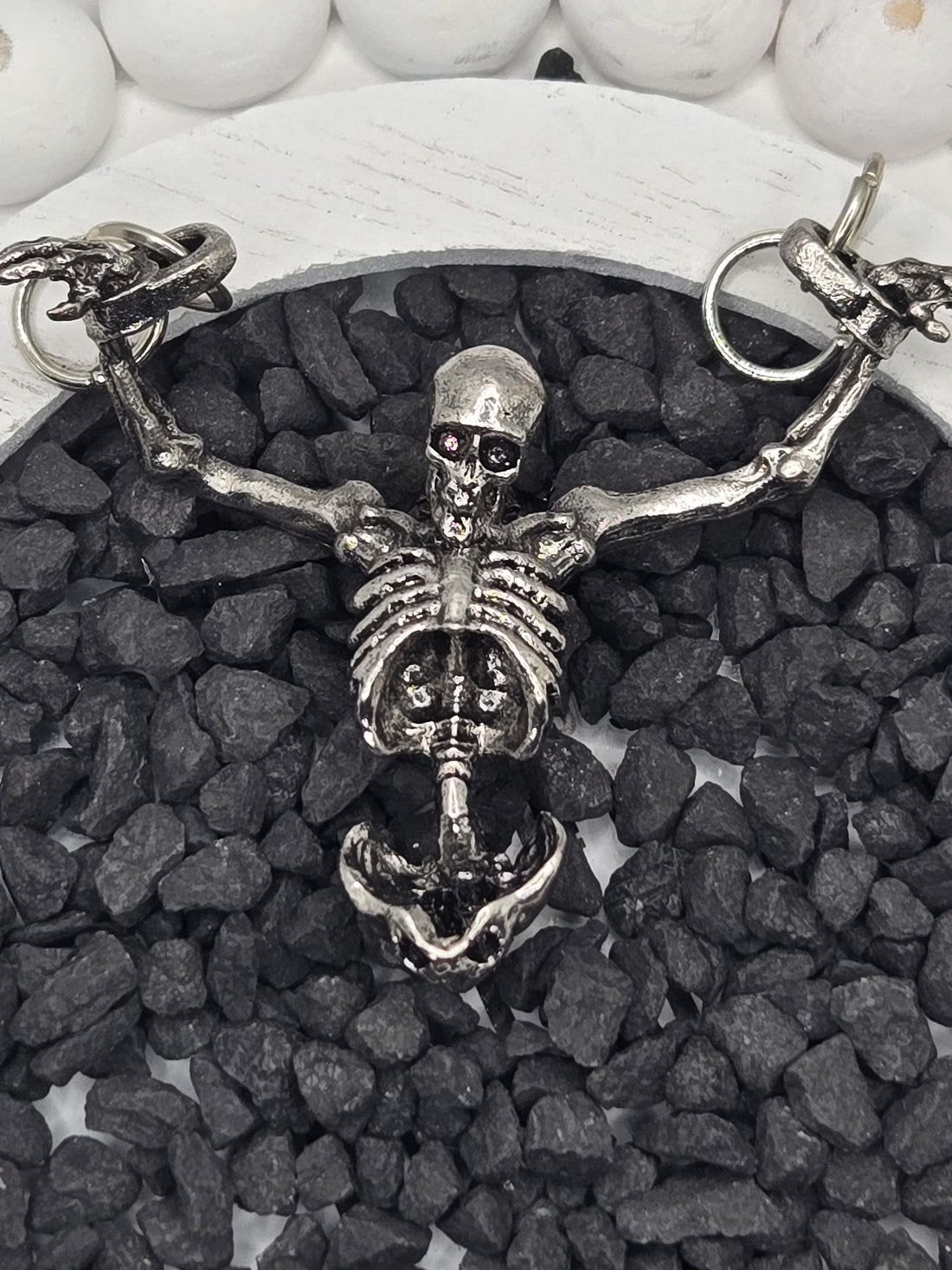 Skeleton In Chains Goth Focal Pendant for Jewelry making and Unique DIY Decor and Collections | Beads for Jewelry Making