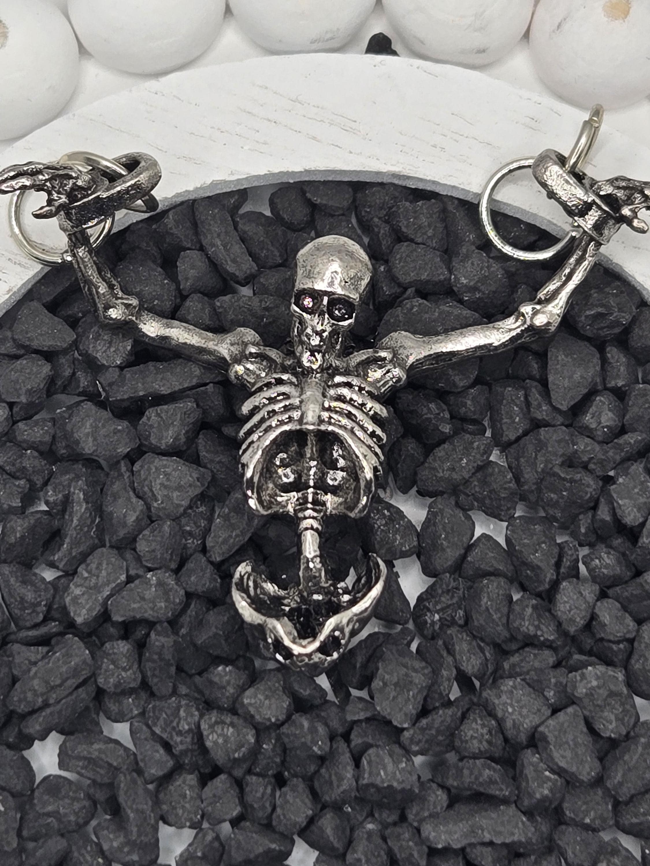 Skeleton In Chains Goth Focal Pendant for Jewelry making and Unique DIY Decor and Collections | Beads for Jewelry Making