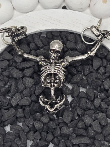 Skeleton In Chains Goth Focal Pendant for Jewelry making and Unique DIY Decor and Collections | Beads for Jewelry Making