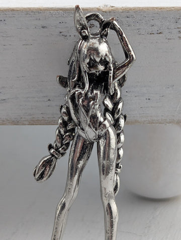 Dance Lover Pendant, Silver Plated Zinc | Angel Design | Car Charm