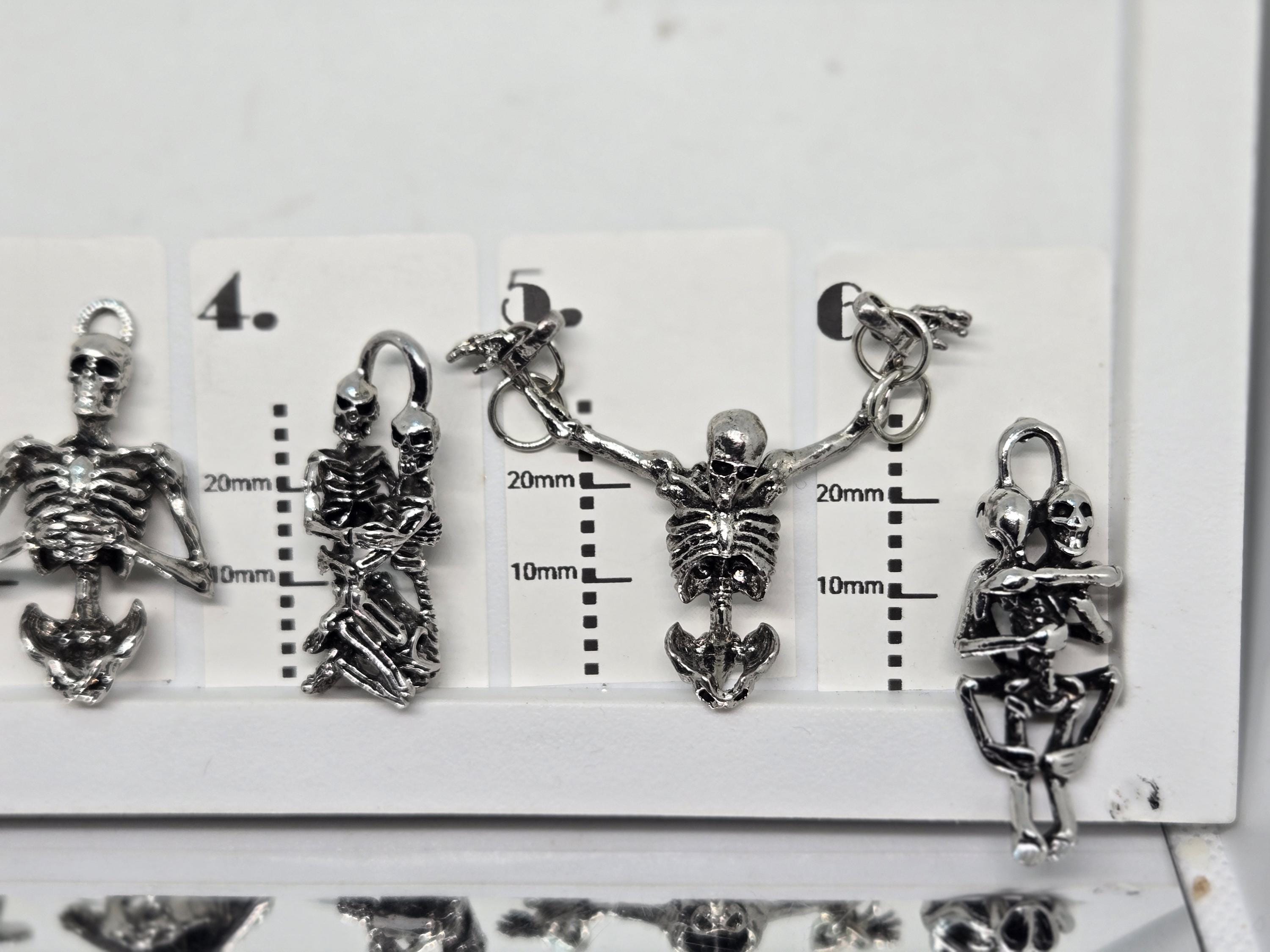 Skeleton In Chains Goth Focal Pendant for Jewelry making and Unique DIY Decor and Collections | Beads for Jewelry Making