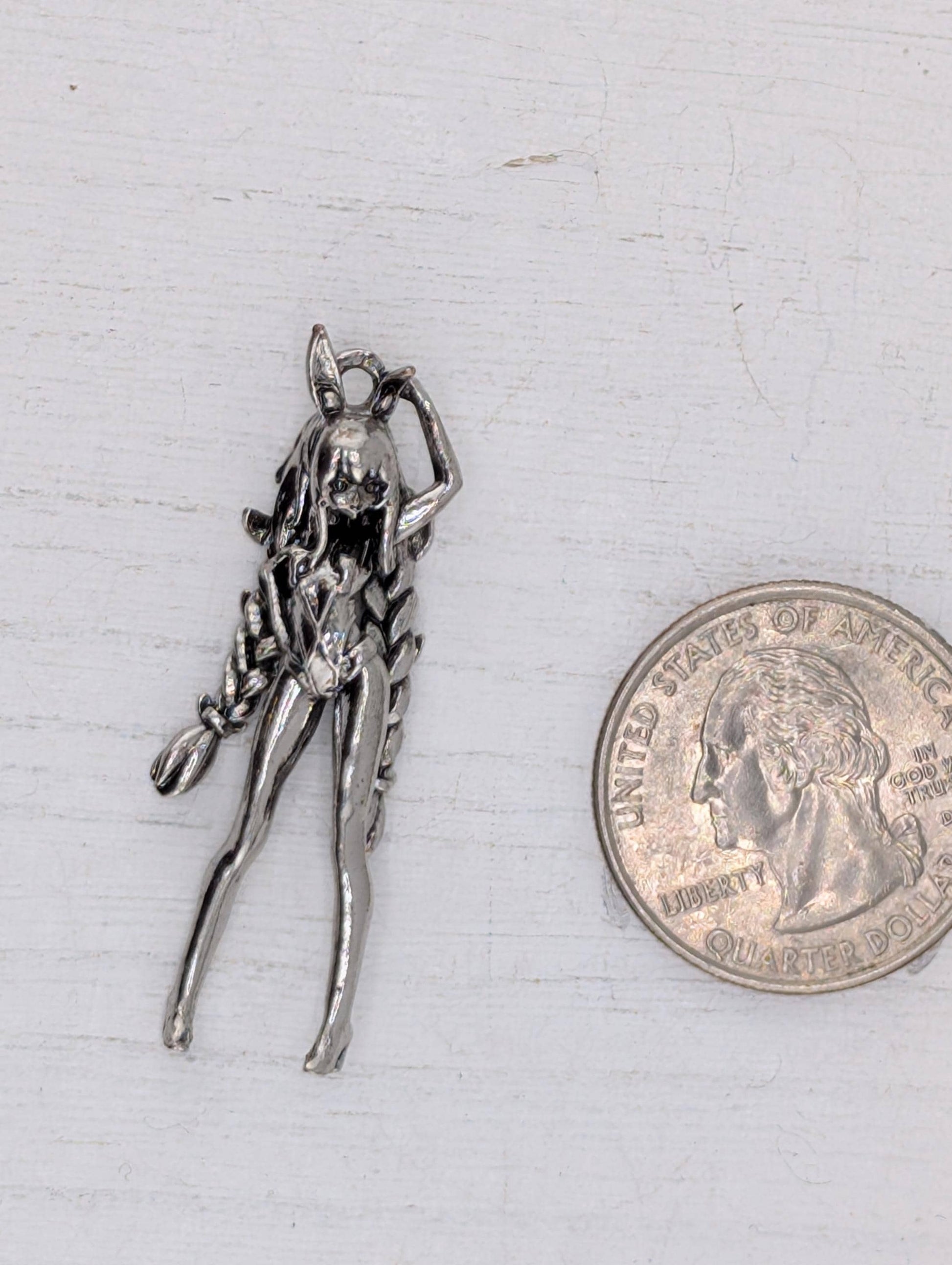 Dance Lover Pendant, Silver Plated Zinc (Angel Design, Car Charm) | Beads for Jewelry Making | DIY Bracelet Earring Supply