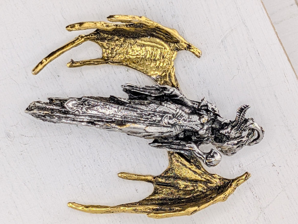 Winged Girl Pendant, Gothic Dance Motif | Silver Plated | Charm