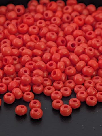 Opaque Light Red | Preciosa Ornela Seed Beads | Size 8/0 | 15g Pkg ~630 pcs