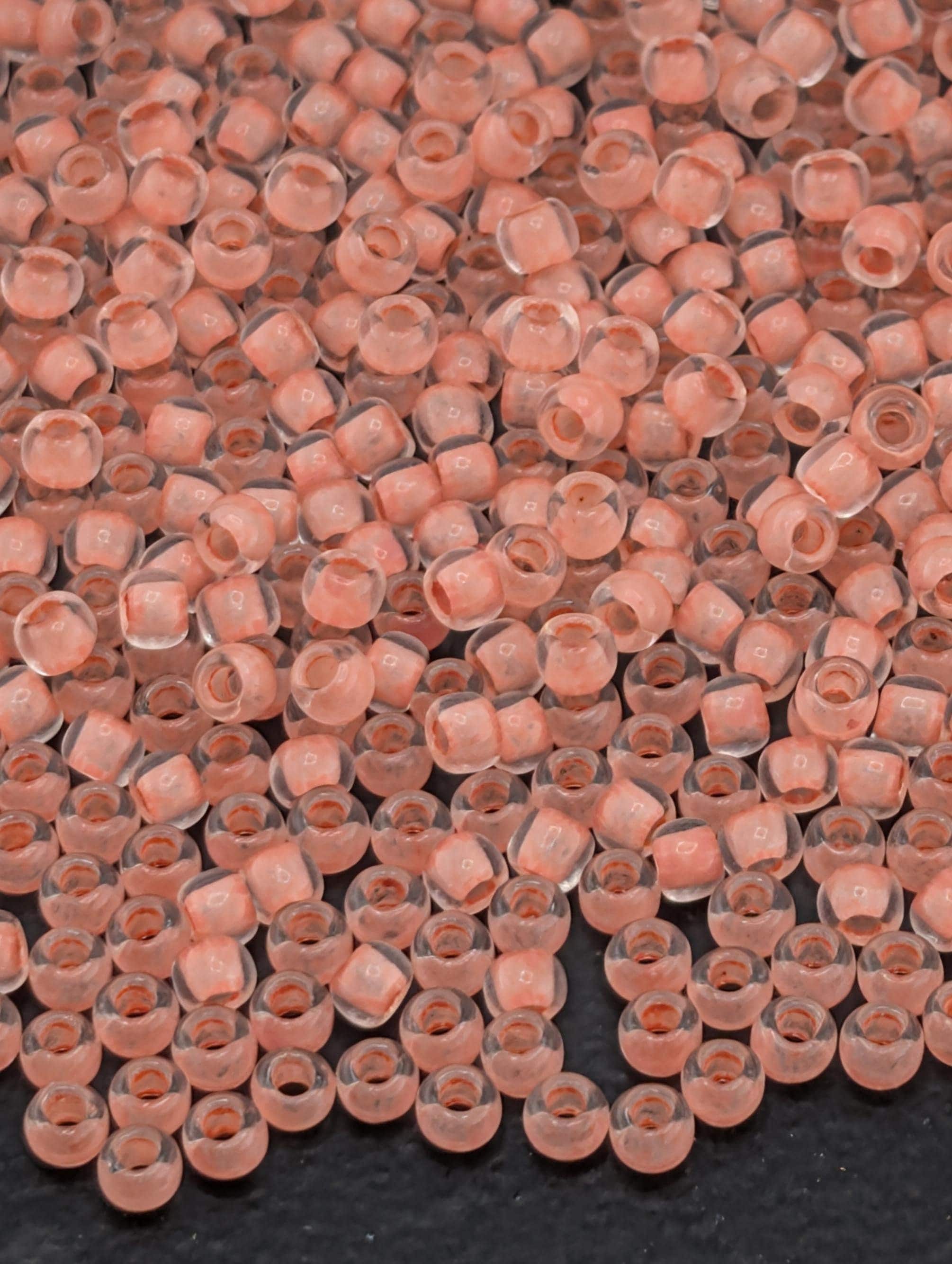TOHO Frosted Salmon-Lined Crystal Rainbow Round Size 11/0 Tube 2.5" (Approx ~8-9g) | Japanese Seed Beads | Bead Weaving Embroidery Supply