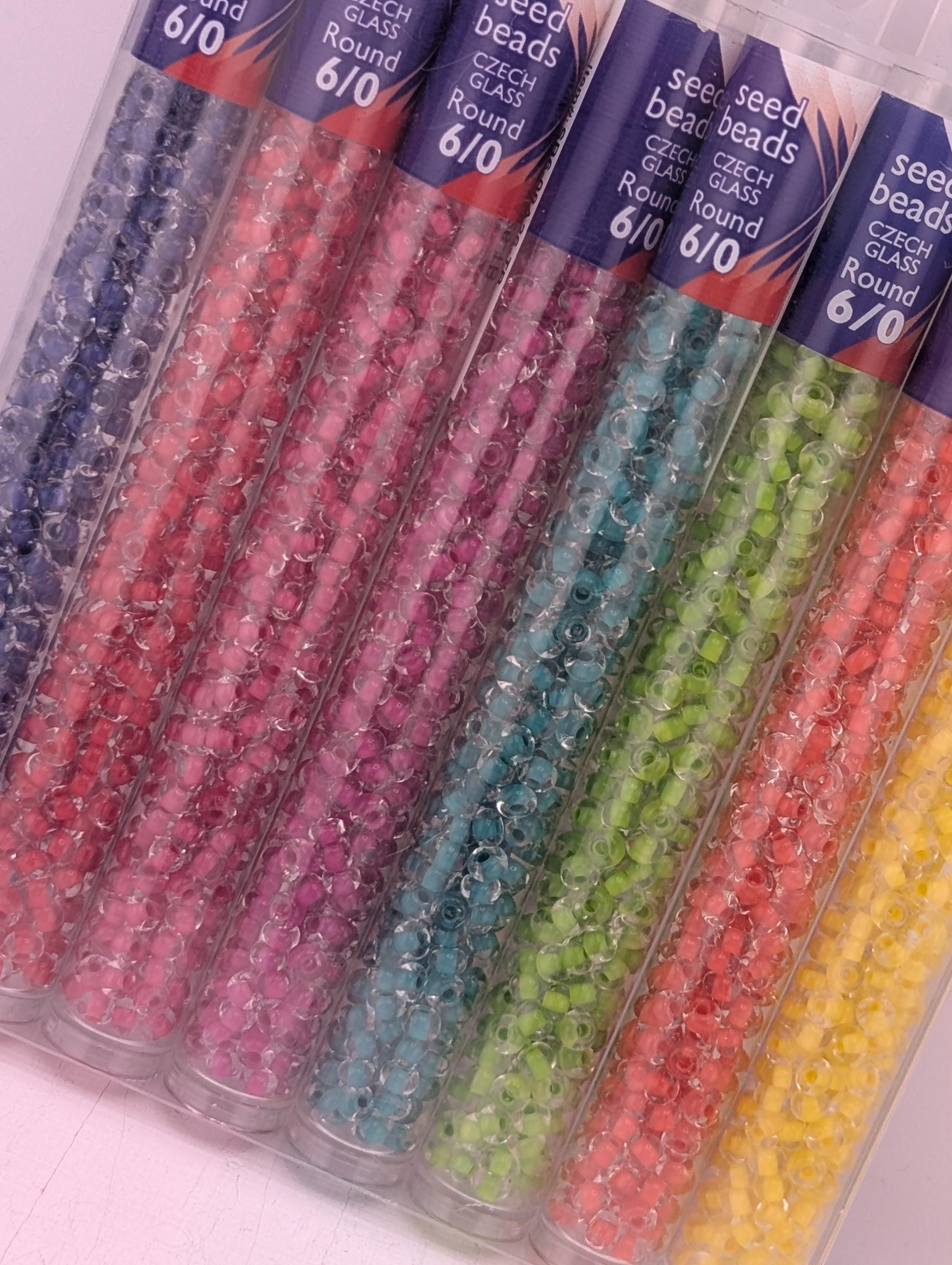 Preciosa-Ornela Glass Seed Beads: Terra-Intensive Lined - Size 6/0, 8 - 20g Tubes