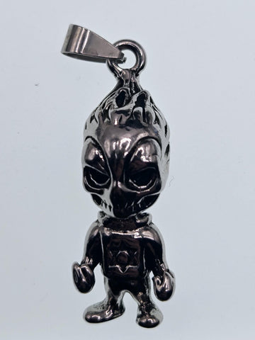 Fallen Angel Pendant: Silver Plated Anime Sci-Fi - Lightweight Charm | Beads for Jewelry Making | DIY Bracelet Earring Supply