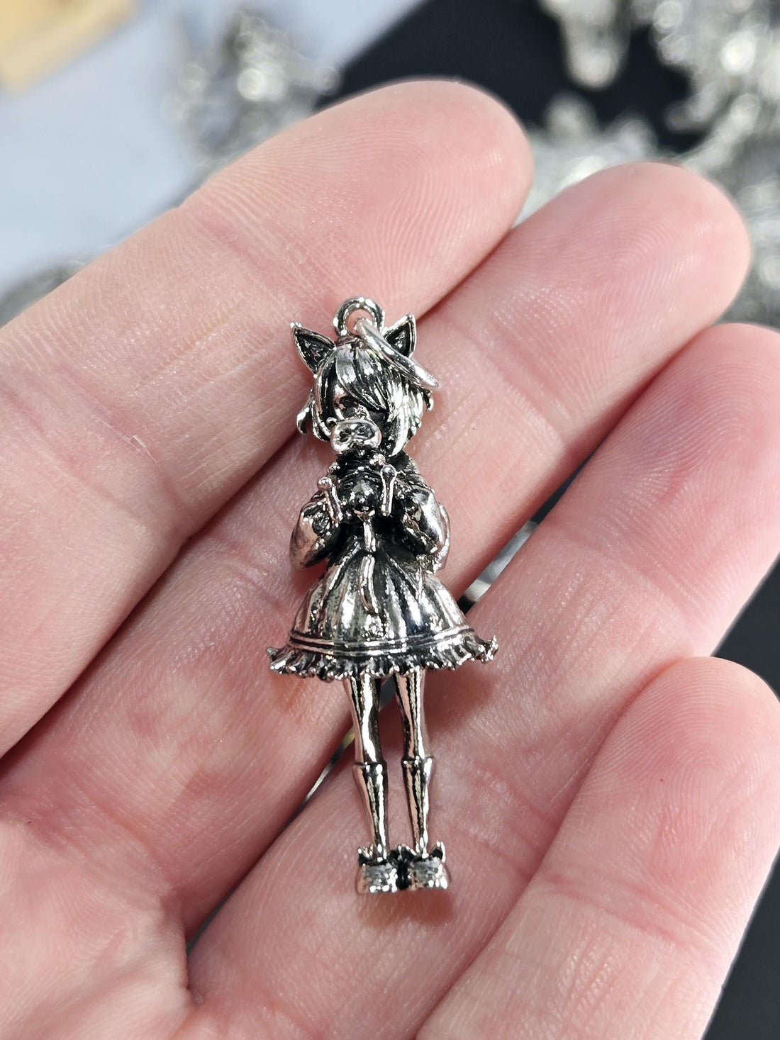 Anime Sci Fi Pendant, Fallen Angel - Silver Plated Alloy | DIY Jewelry